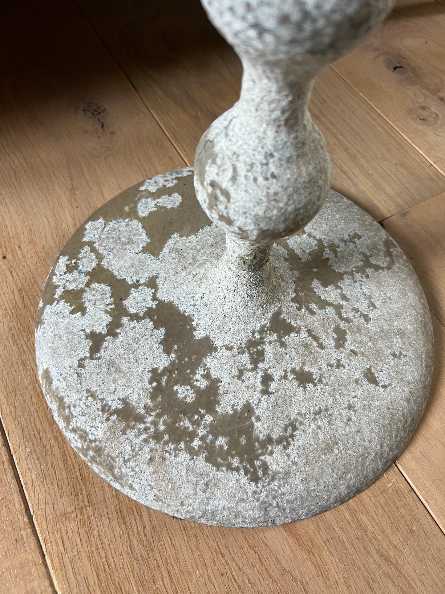 Vintage Aluminium Side Table With Bobbin Leg