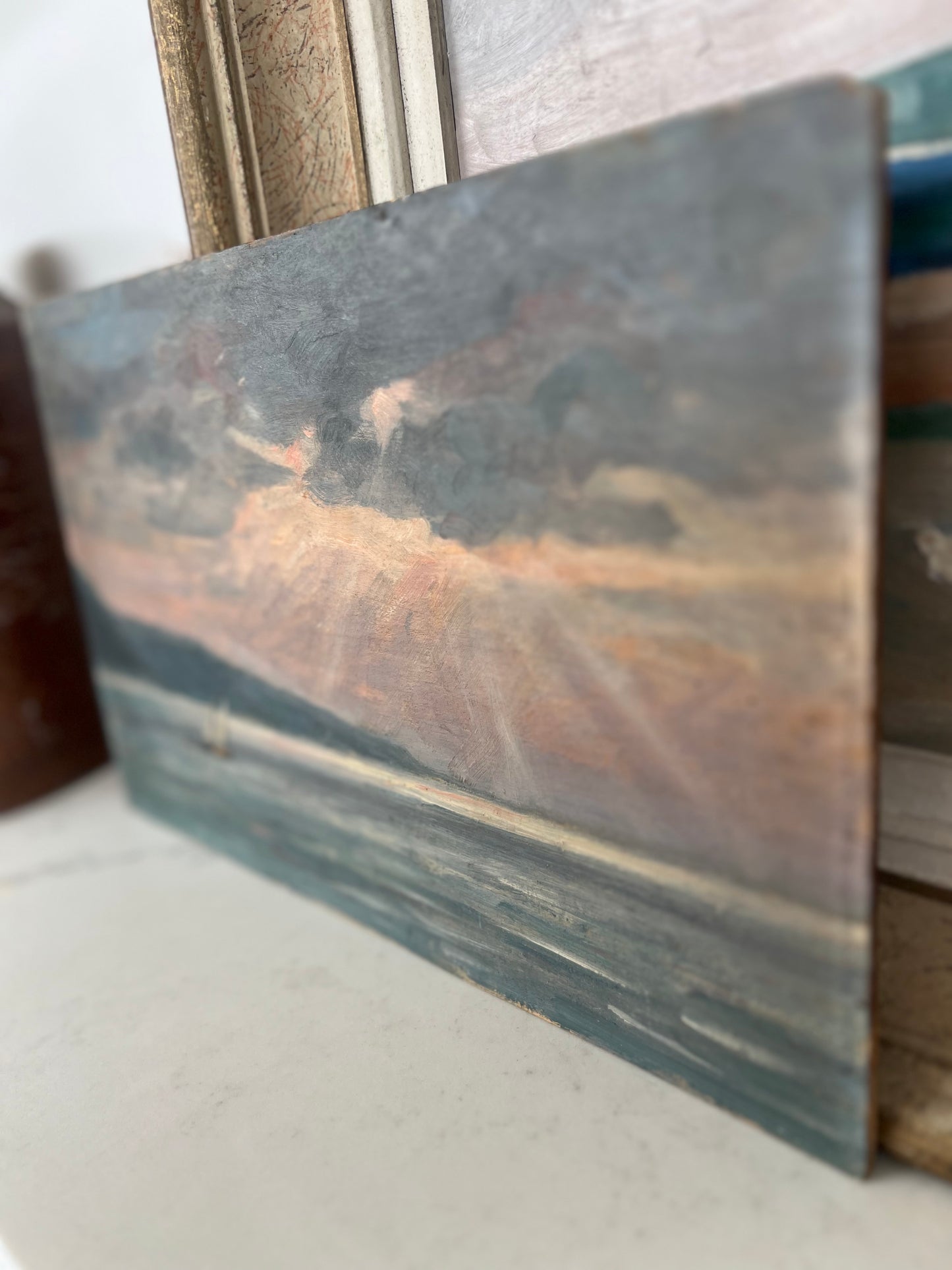 Vintage Seascape On Wood