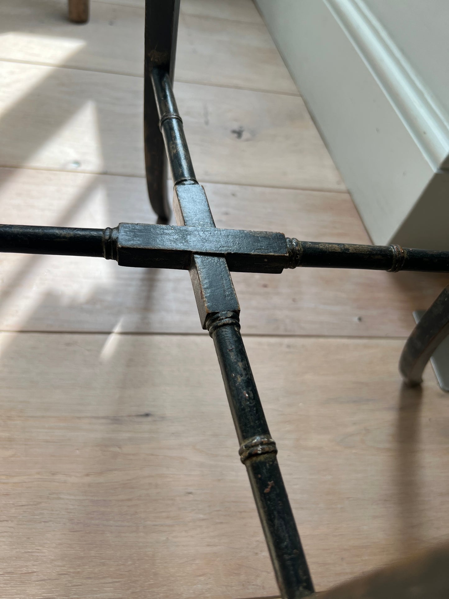 Vintage Ebonised Faux Bamboo Side Table