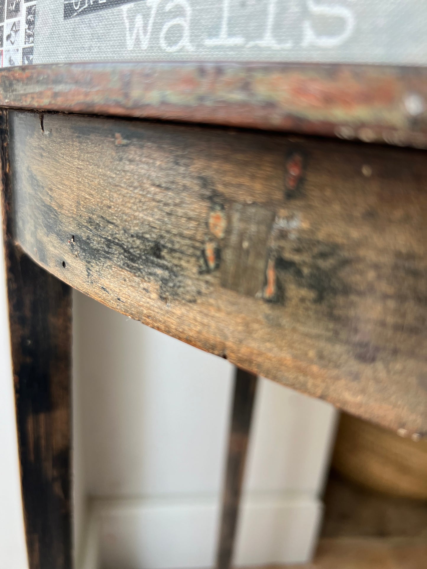 Vintage Ebonised Faux Bamboo Side Table