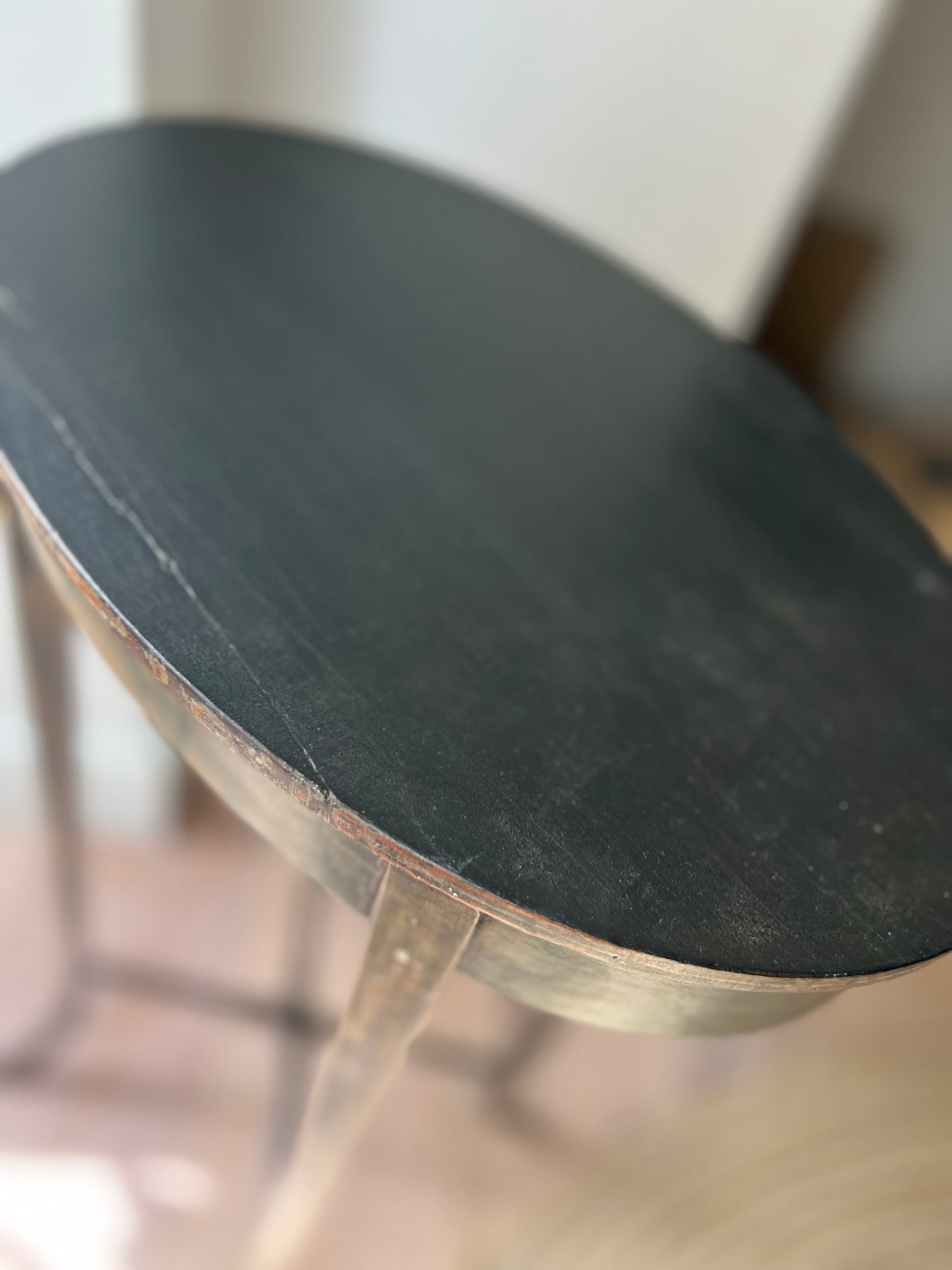 Vintage Ebonised Faux Bamboo Side Table