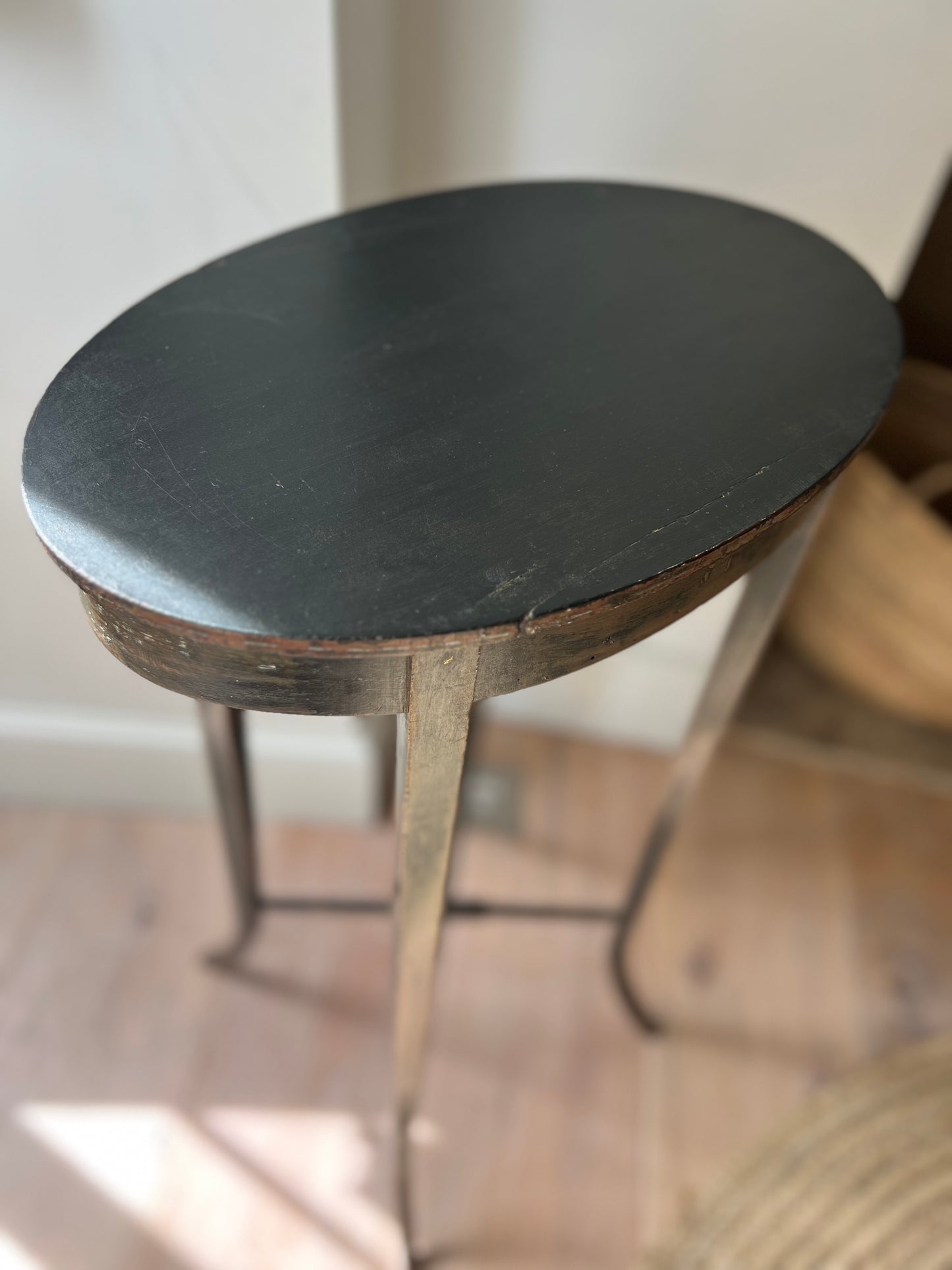 Vintage Ebonised Faux Bamboo Side Table