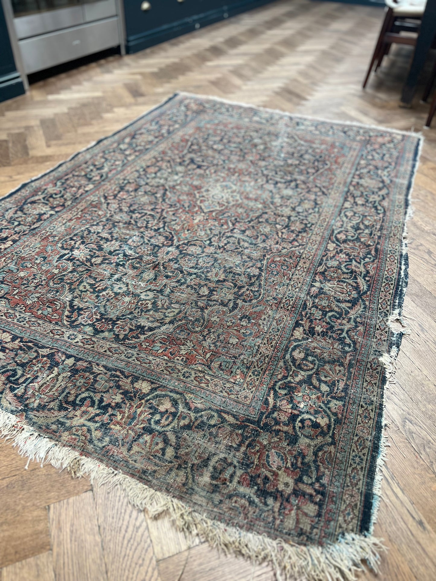 Antique Persian Kashan Rug