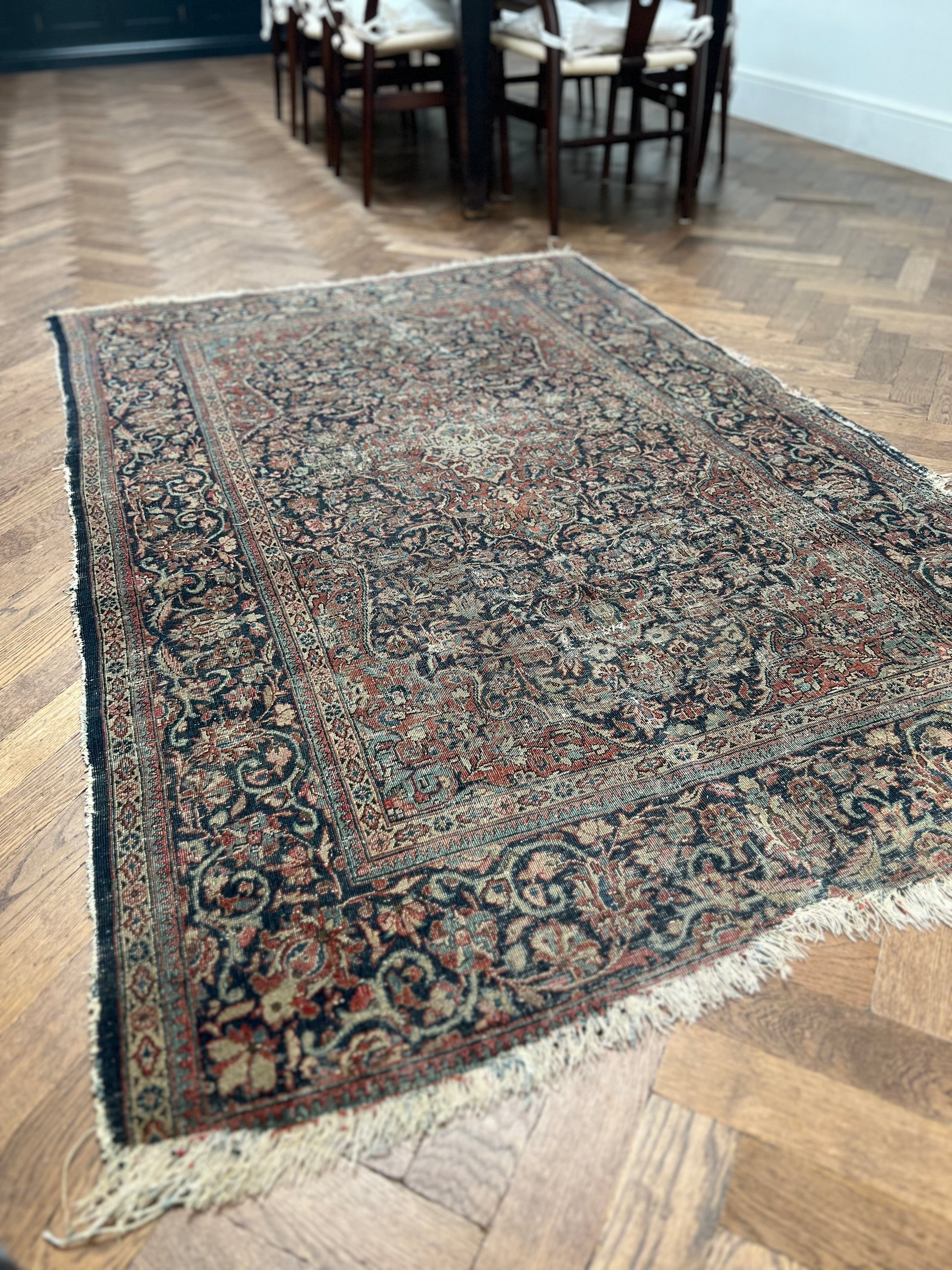 Antique Persian Kashan Rug