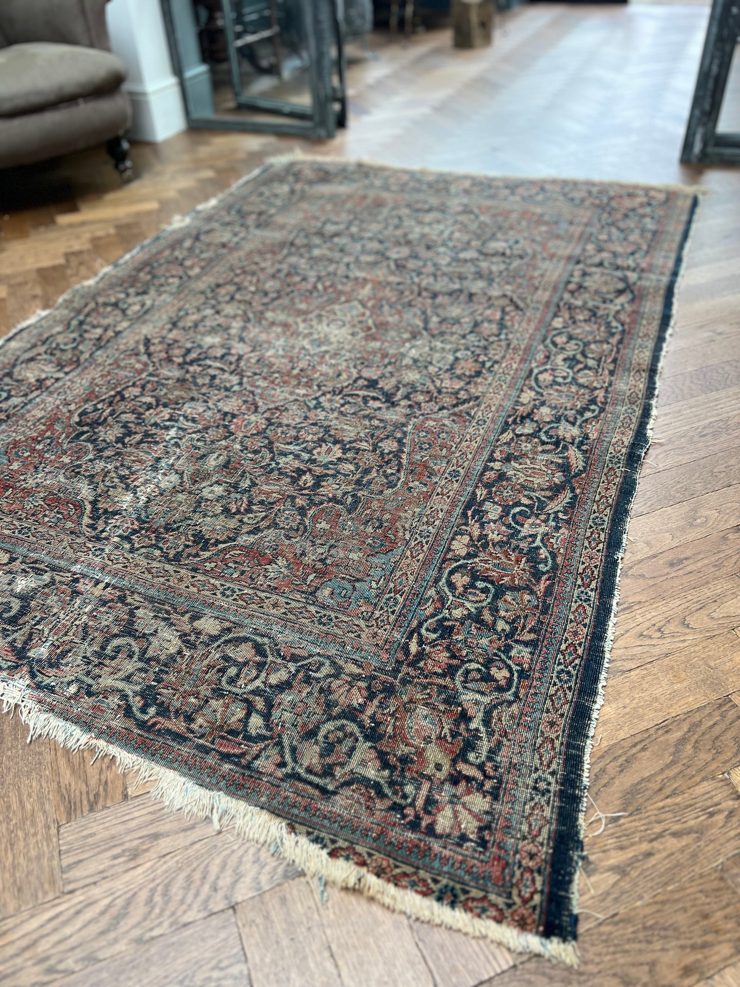 Antique Persian Kashan Rug