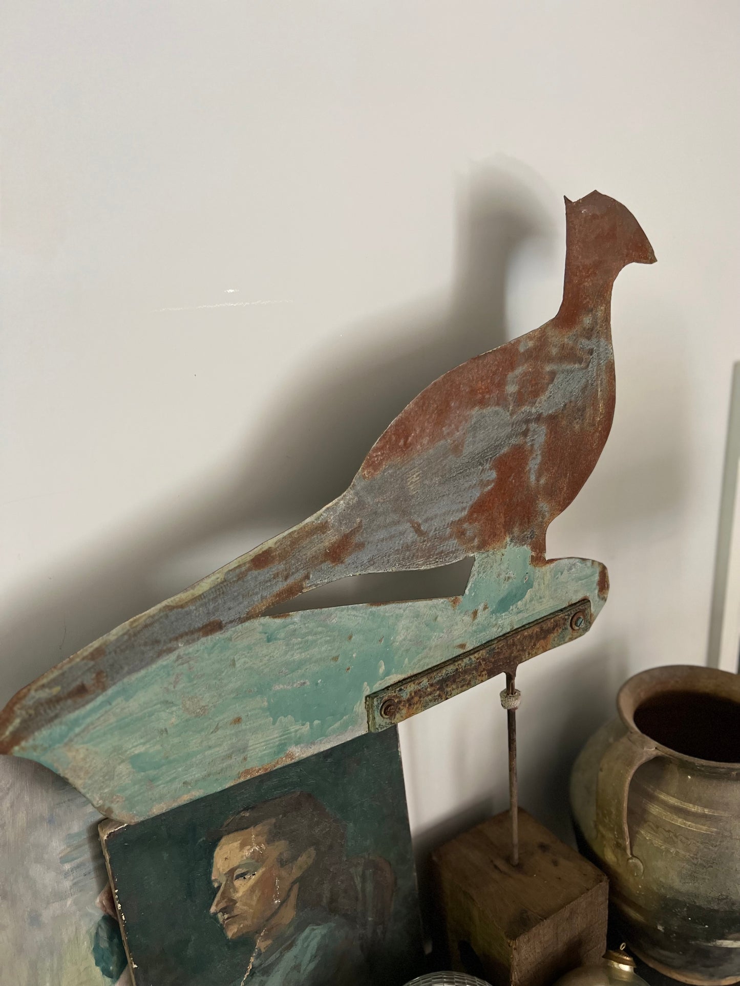 Antique Primitive British Folk Art Pheasant Weathervane