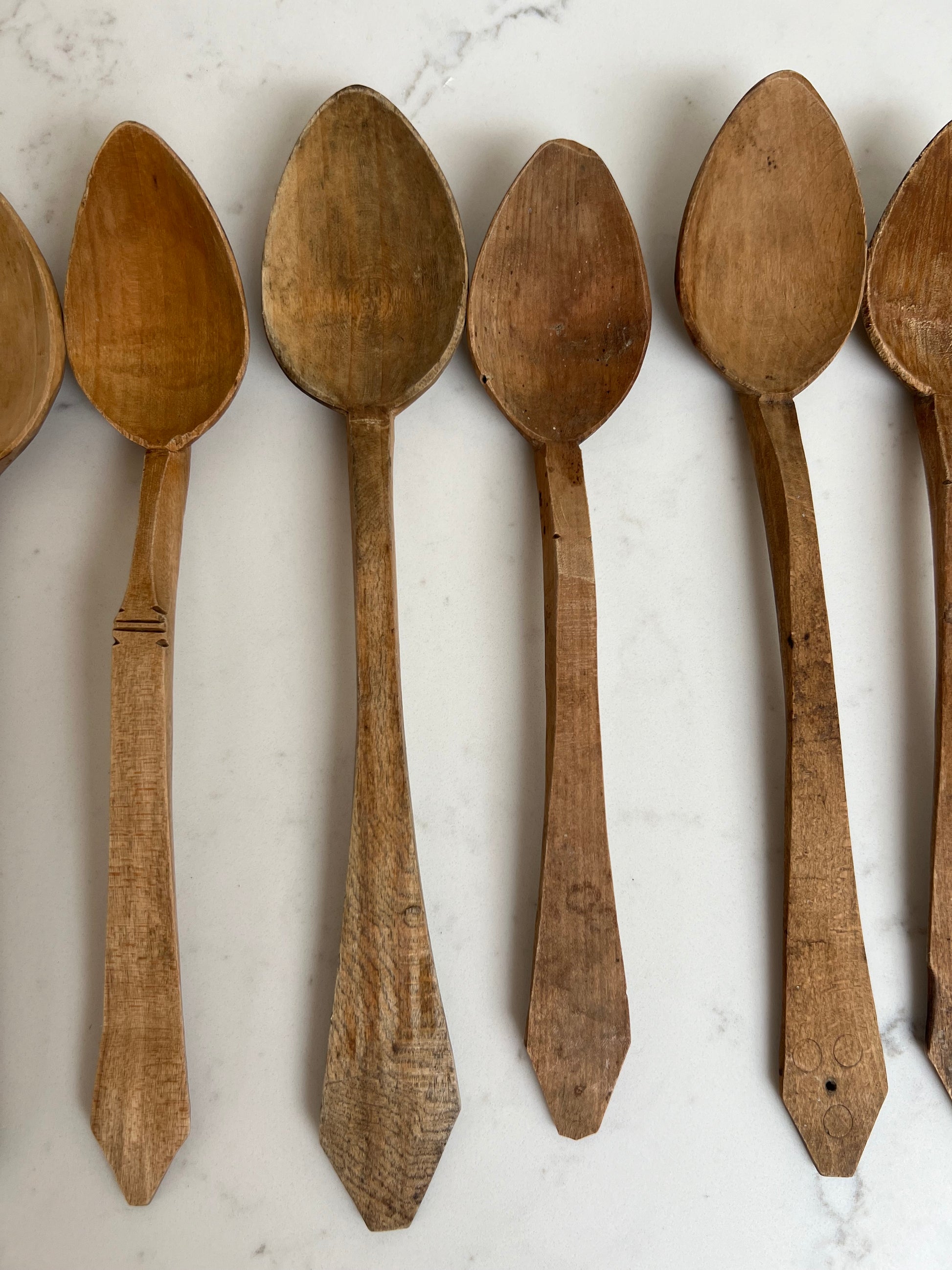 Vintage Hand Carved Wooden Spoons