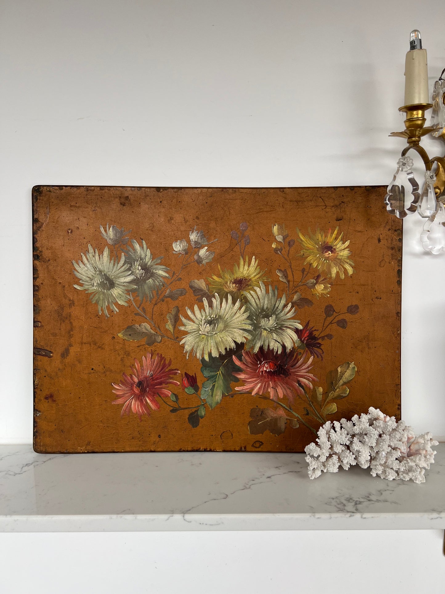 Vintage French Flowers on Panel