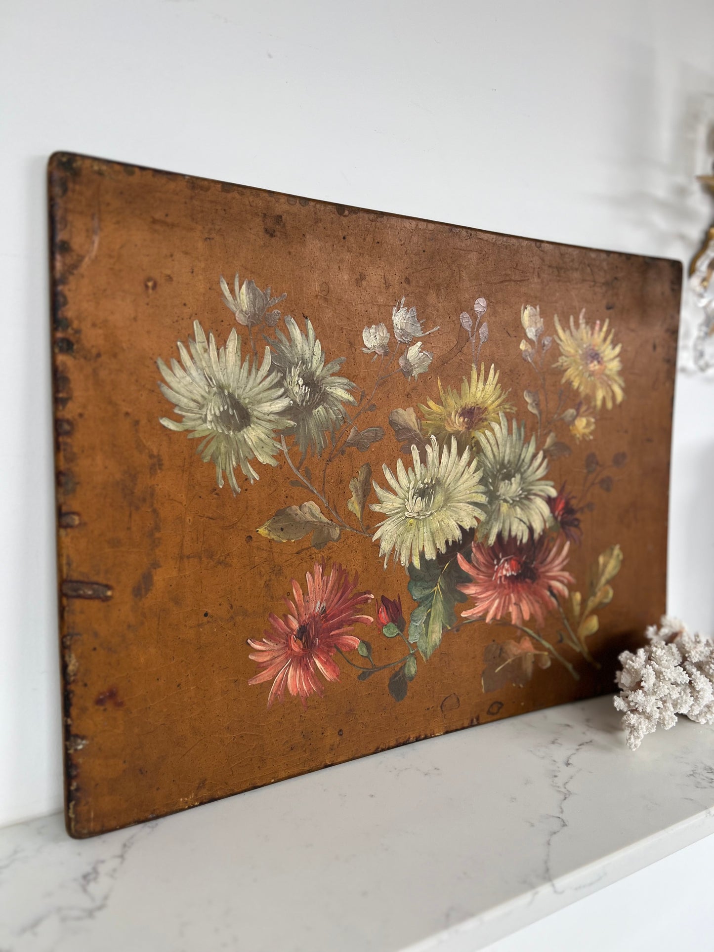 Vintage French Flowers on Panel