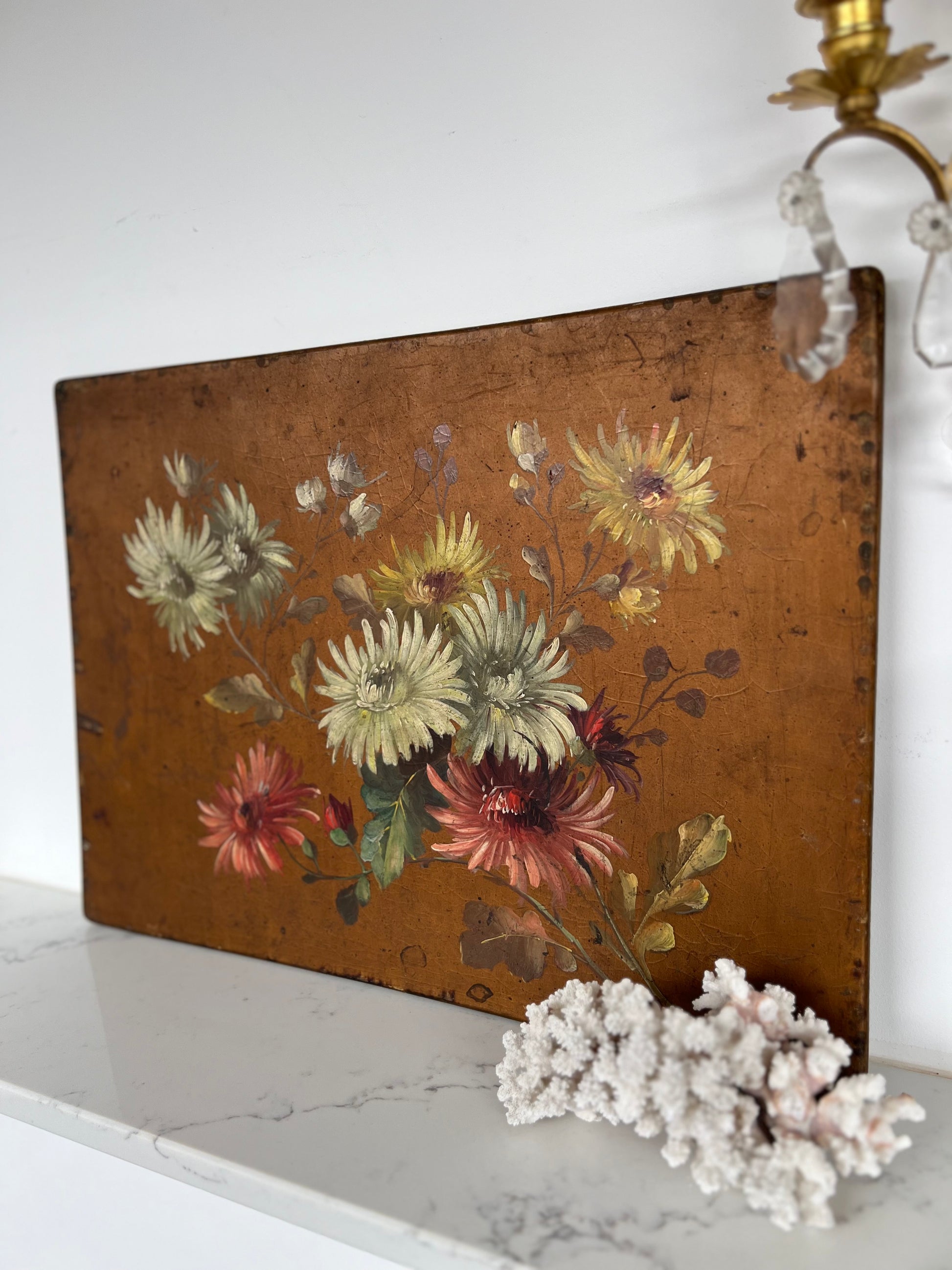 Vintage French Flowers on Panel