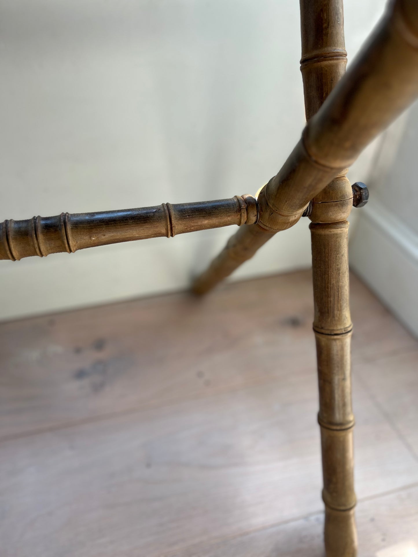 Antique French Faux Bamboo Folding Table