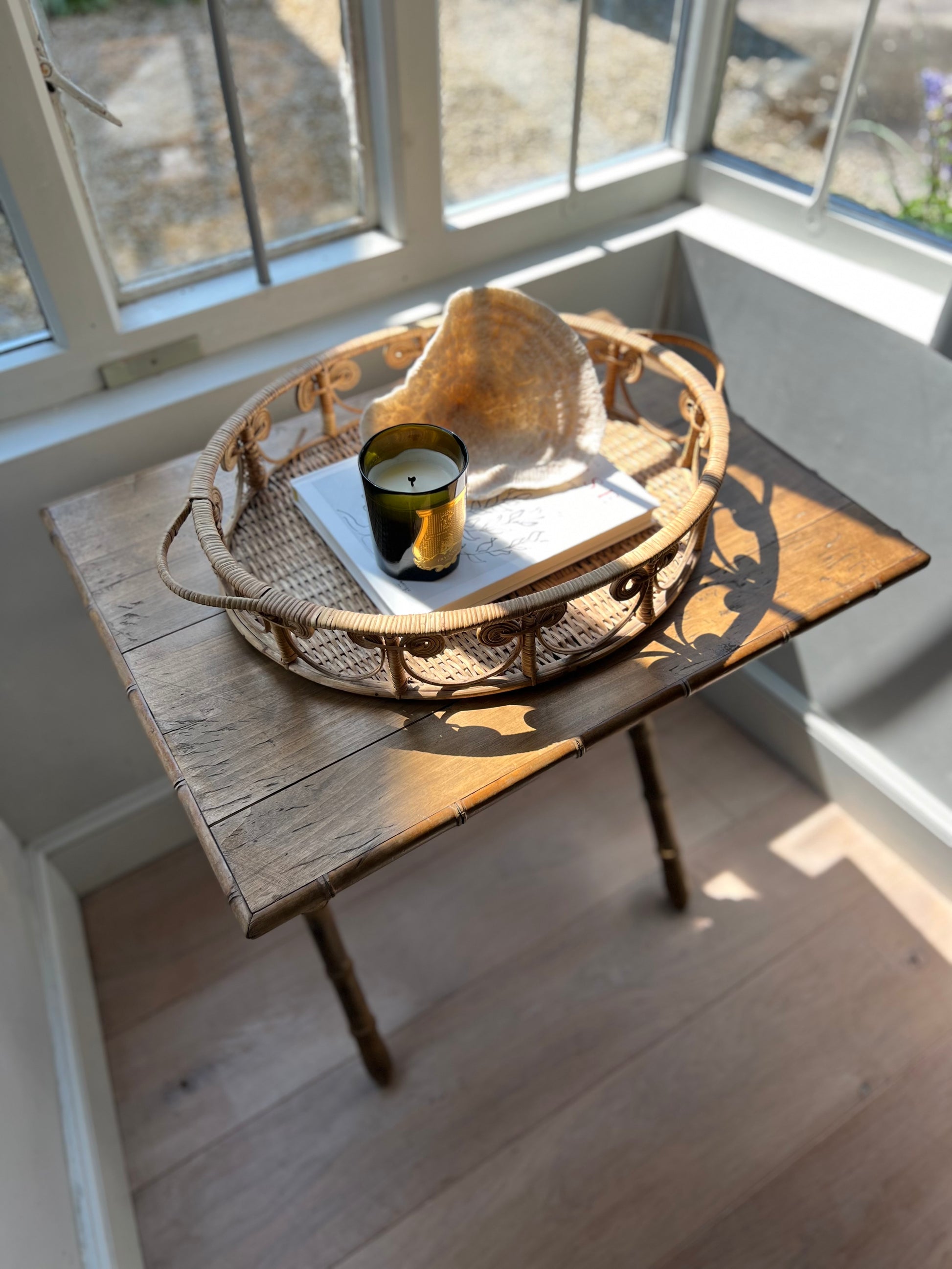 Antique French Faux Bamboo Folding Table