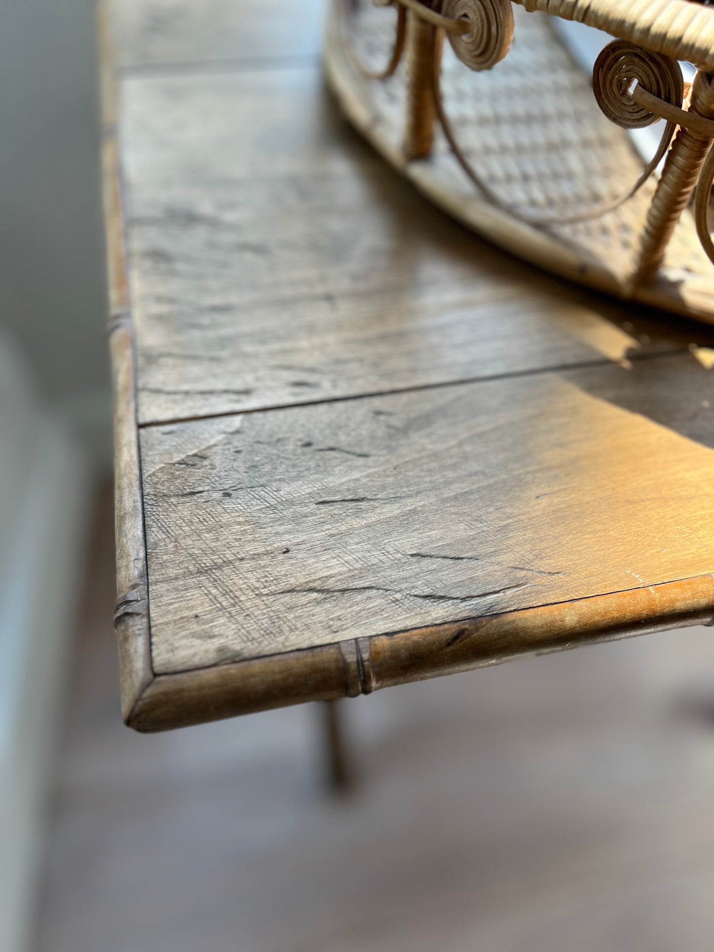 Antique French Faux Bamboo Folding Table