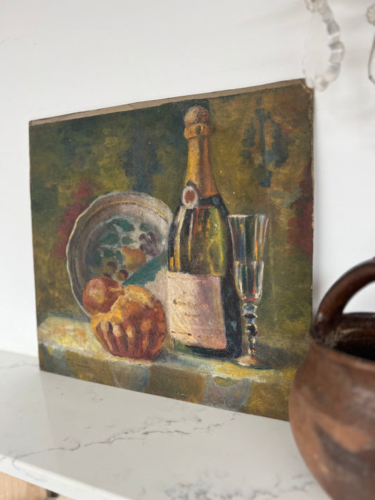 Vintage French Still Life Canvas on Card