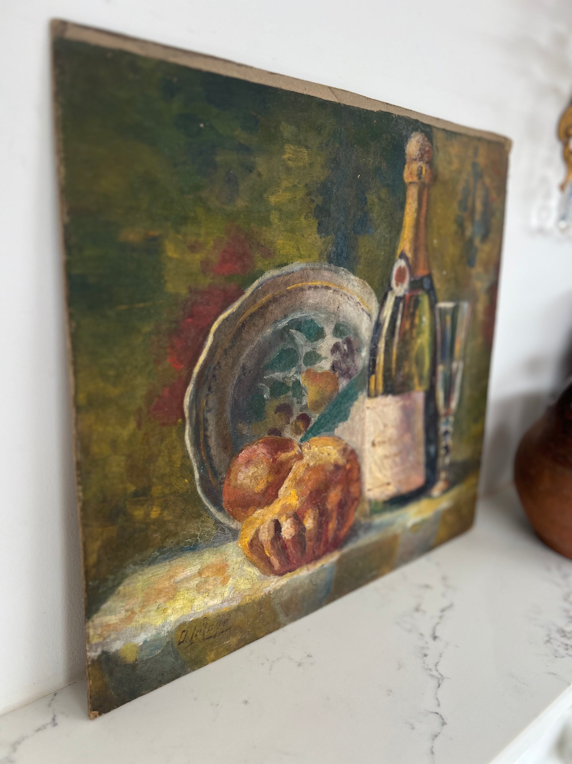 Vintage French Still Life Canvas on Card