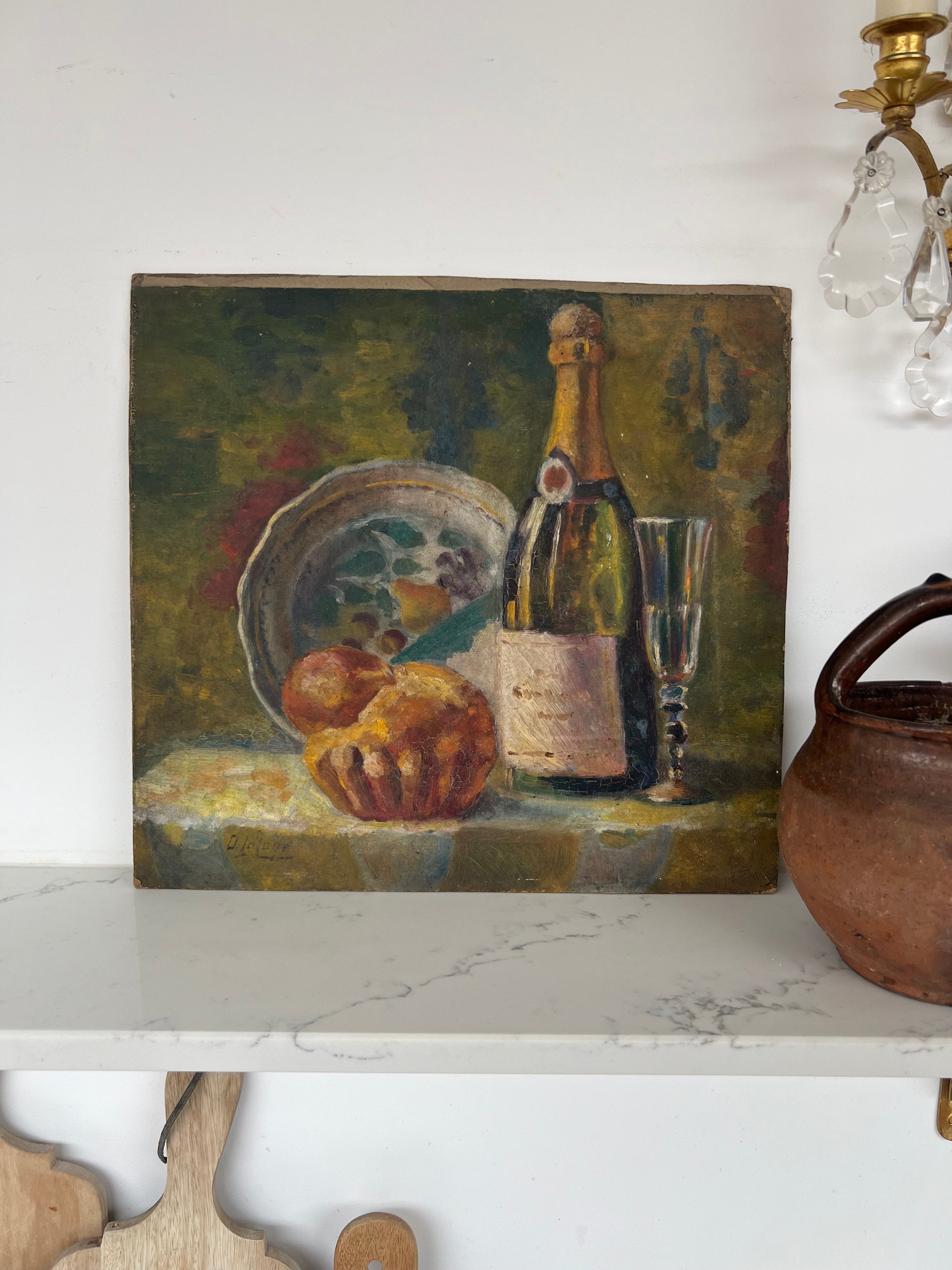 Vintage French Still Life Canvas on Card