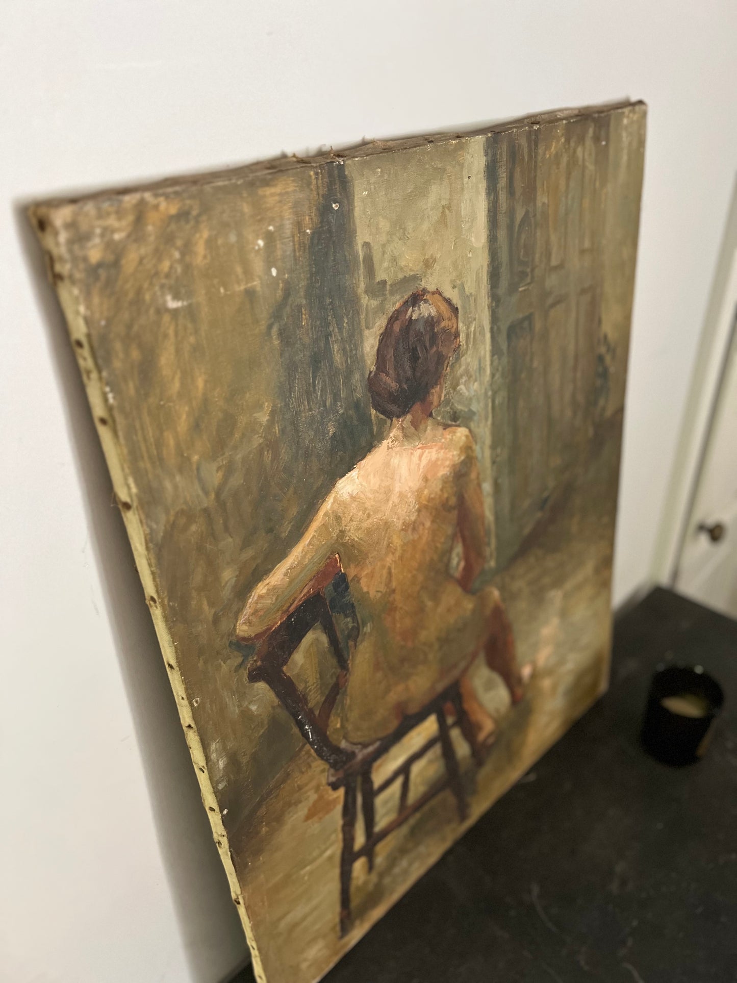 Beautiful Large Mid Century Nude Oil On Canvas