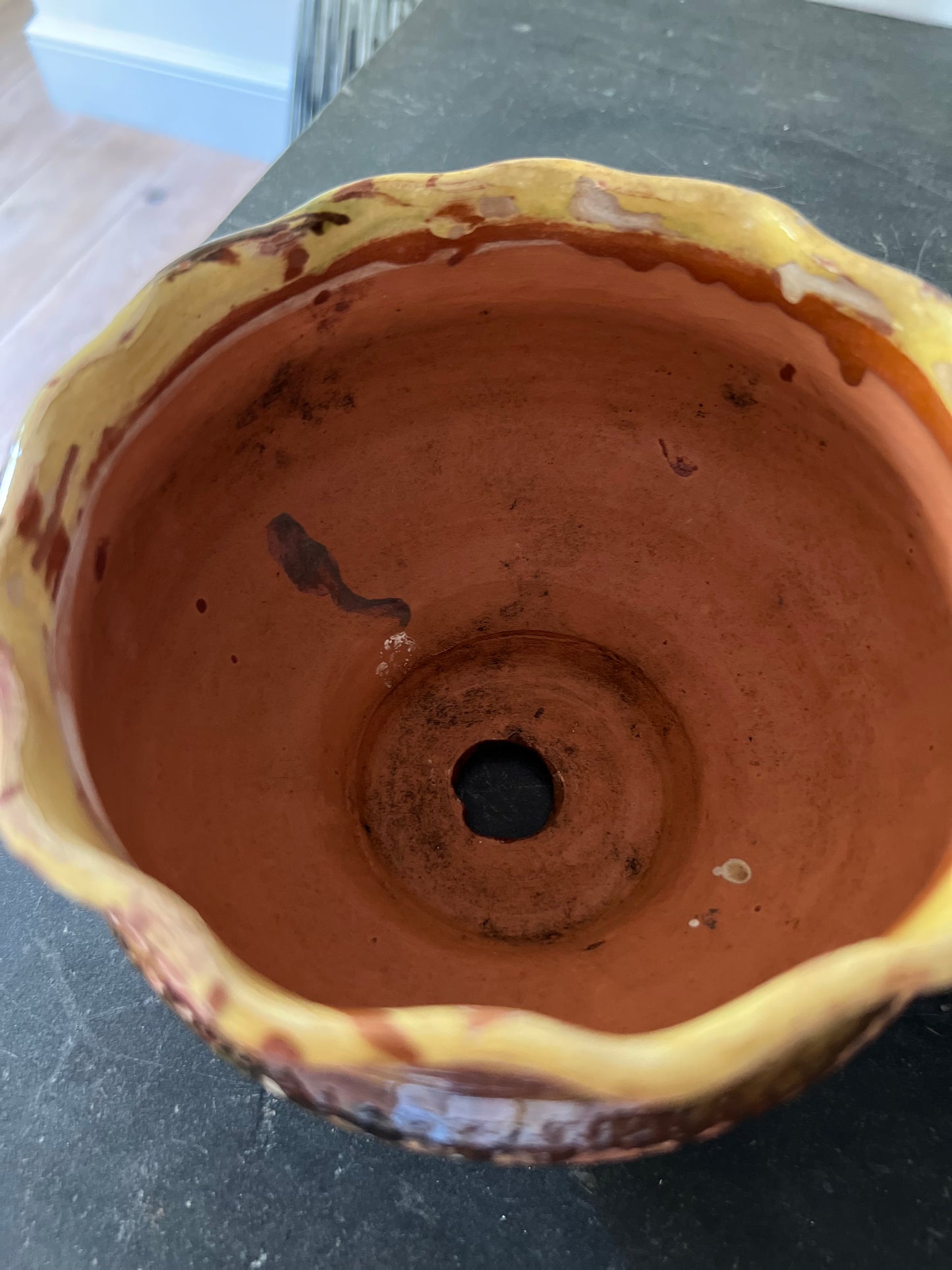 Pair of Vintage Glazed Terracotta Plant Pots