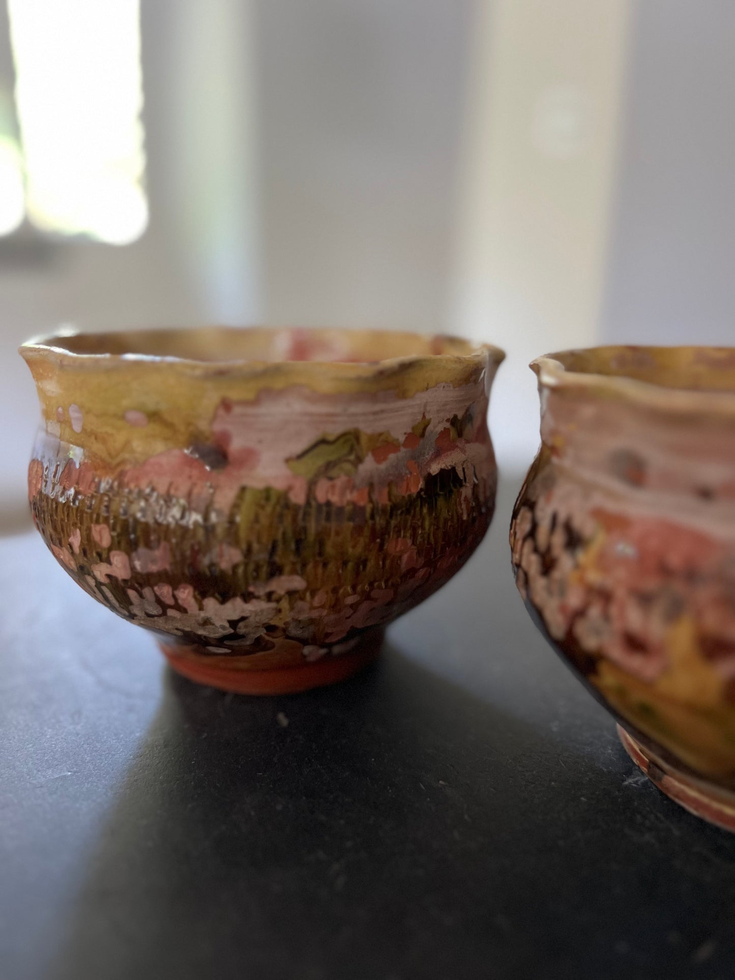 Pair of Vintage Glazed Terracotta Plant Pots