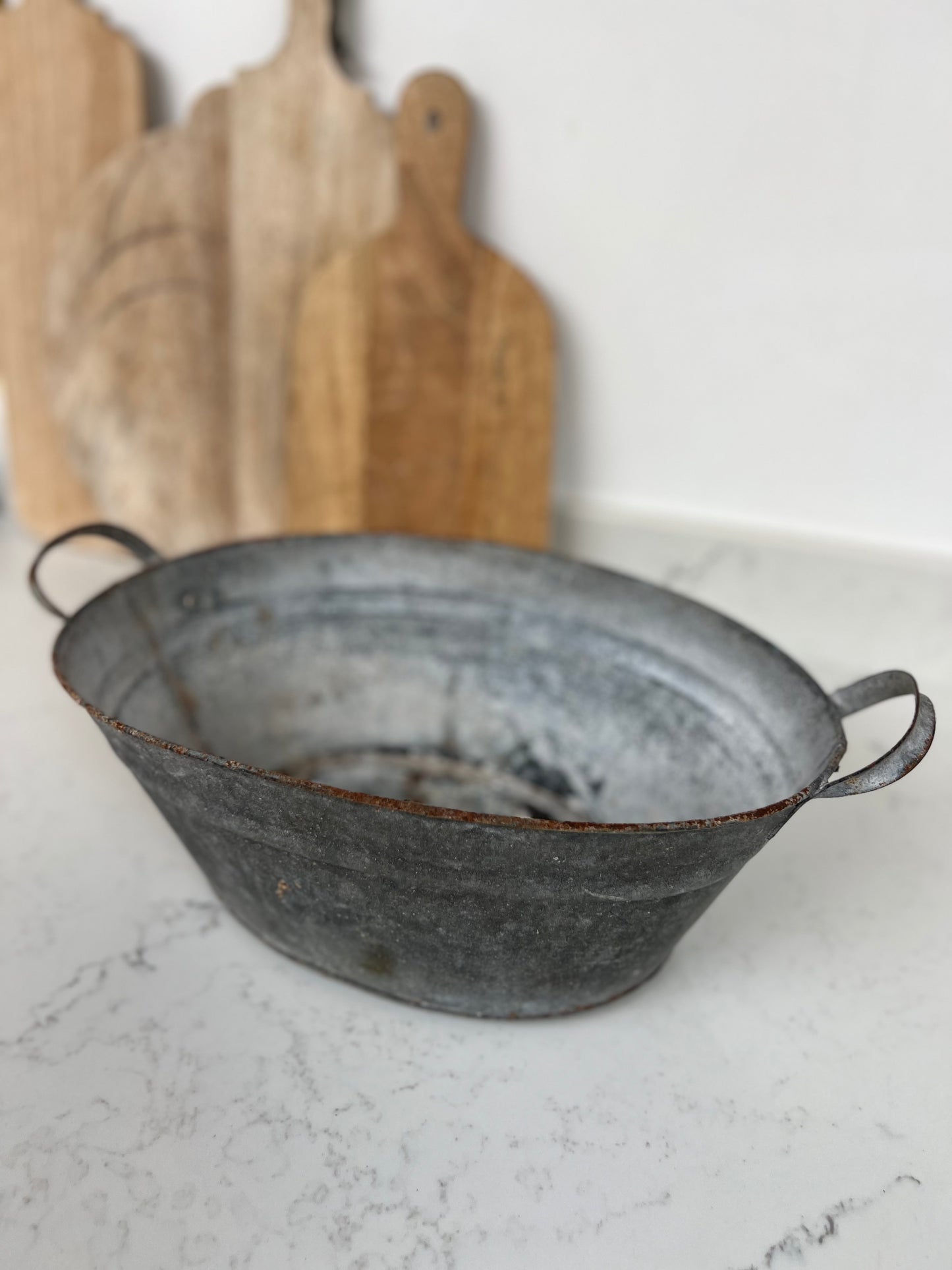 Antique Small Zinc Wash Tub