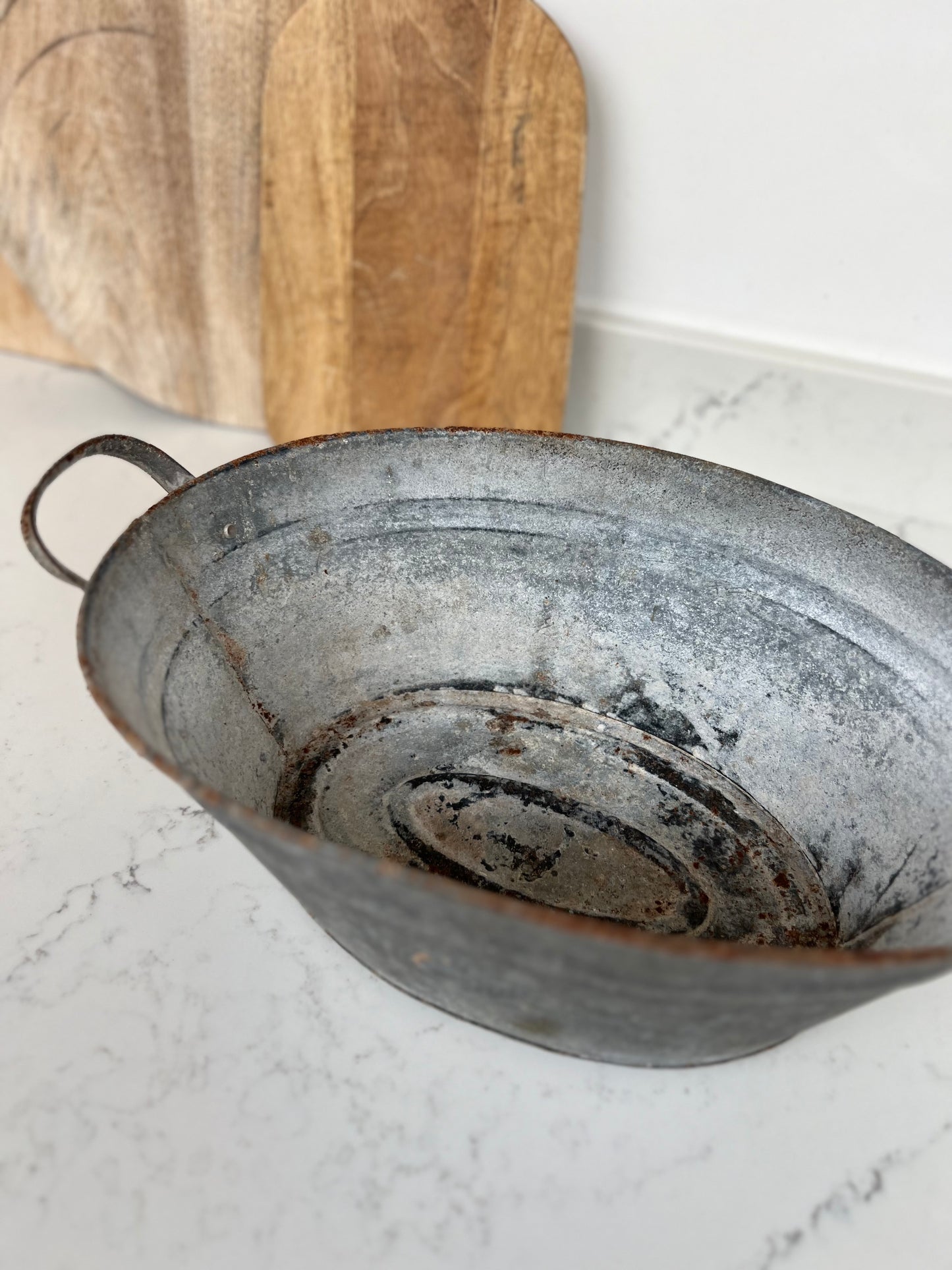 Antique Small Zinc Wash Tub