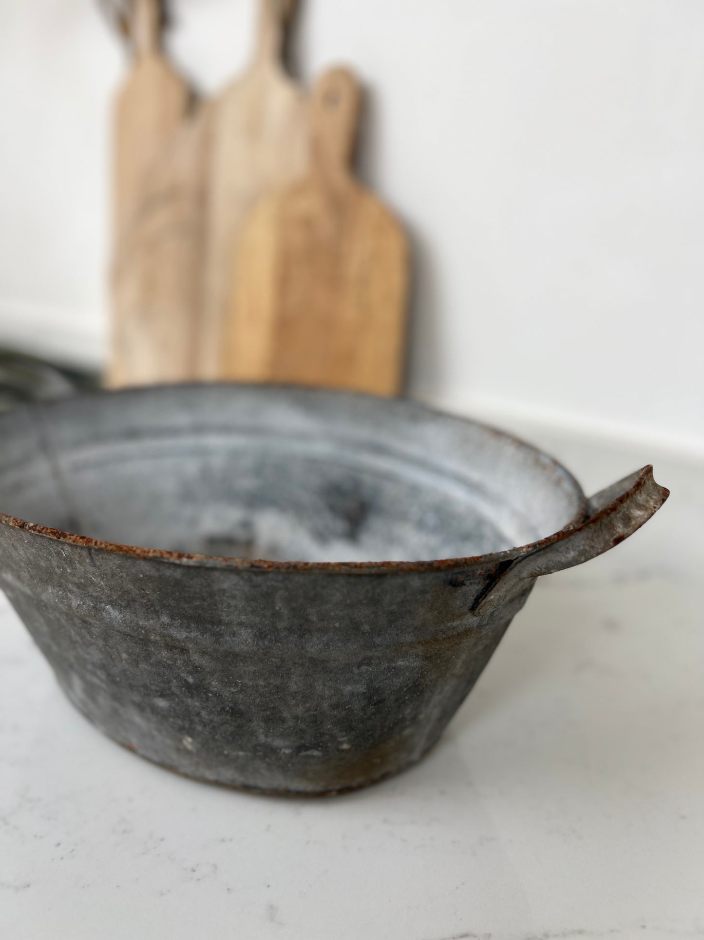 Antique Small Zinc Wash Tub