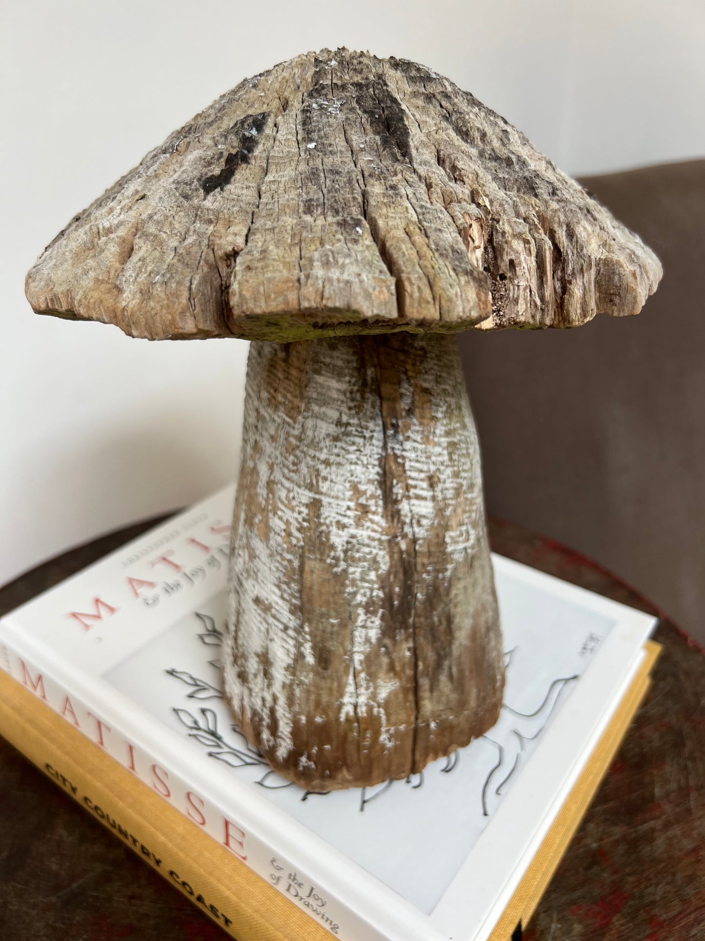 Antique Wooden Carved Mushroom