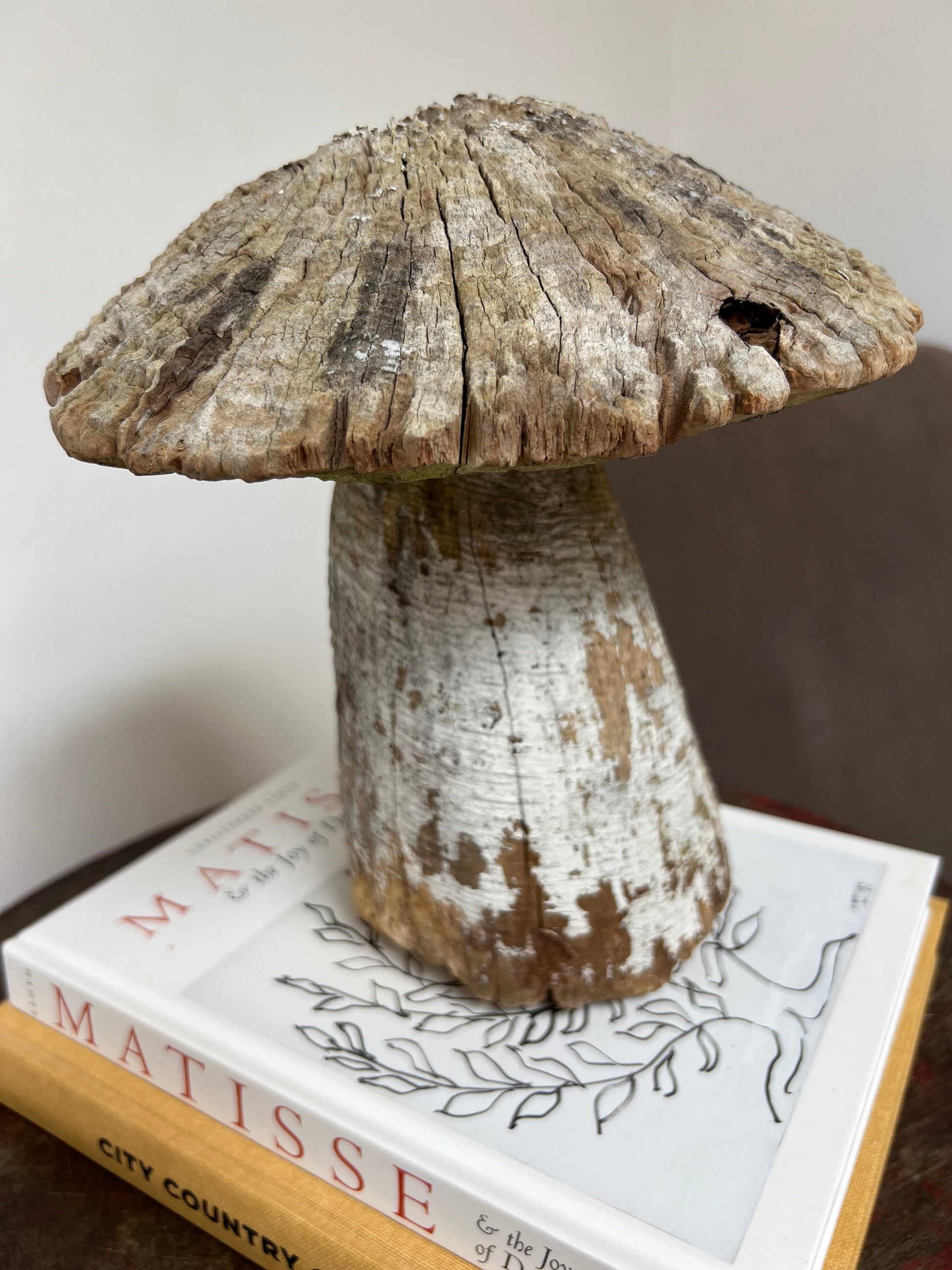 Antique Wooden Carved Mushroom