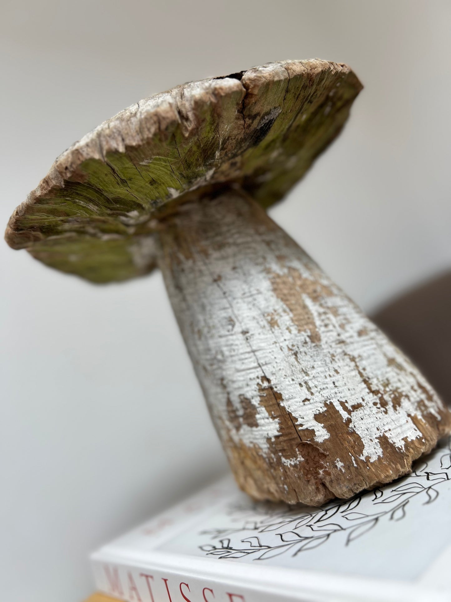 Antique Wooden Carved Mushroom