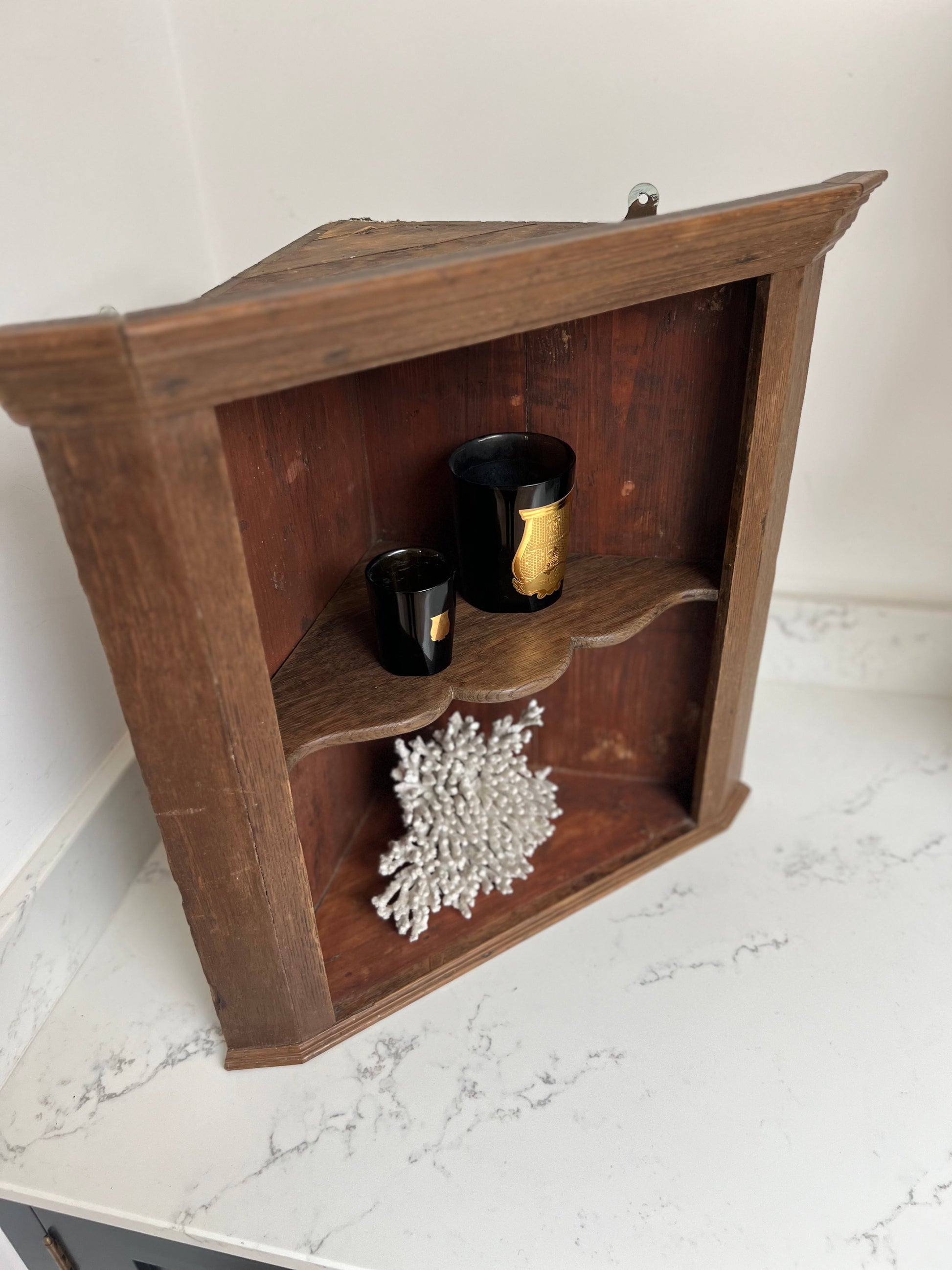 Antique Oak Corner Shelves