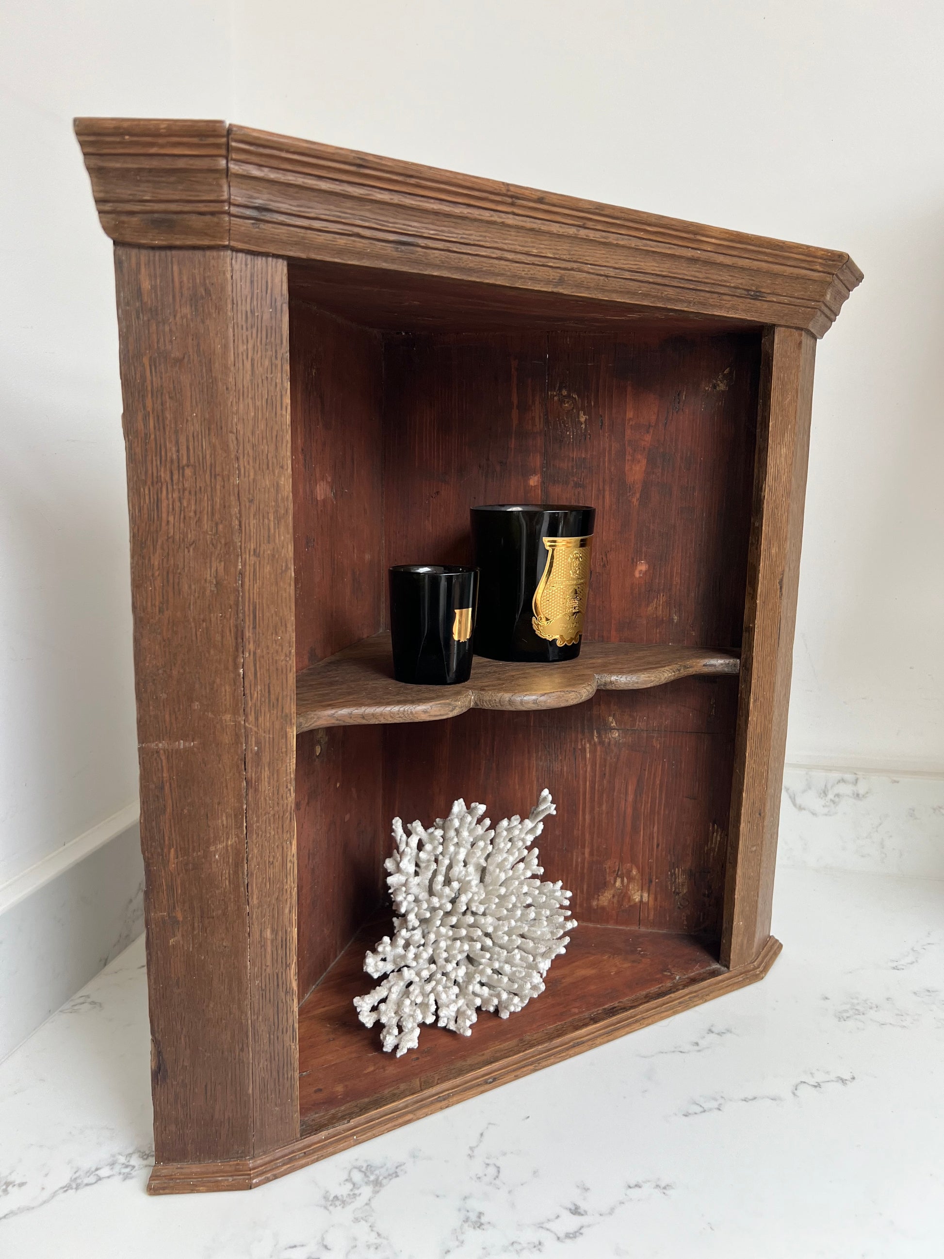 Antique Oak Corner Shelves