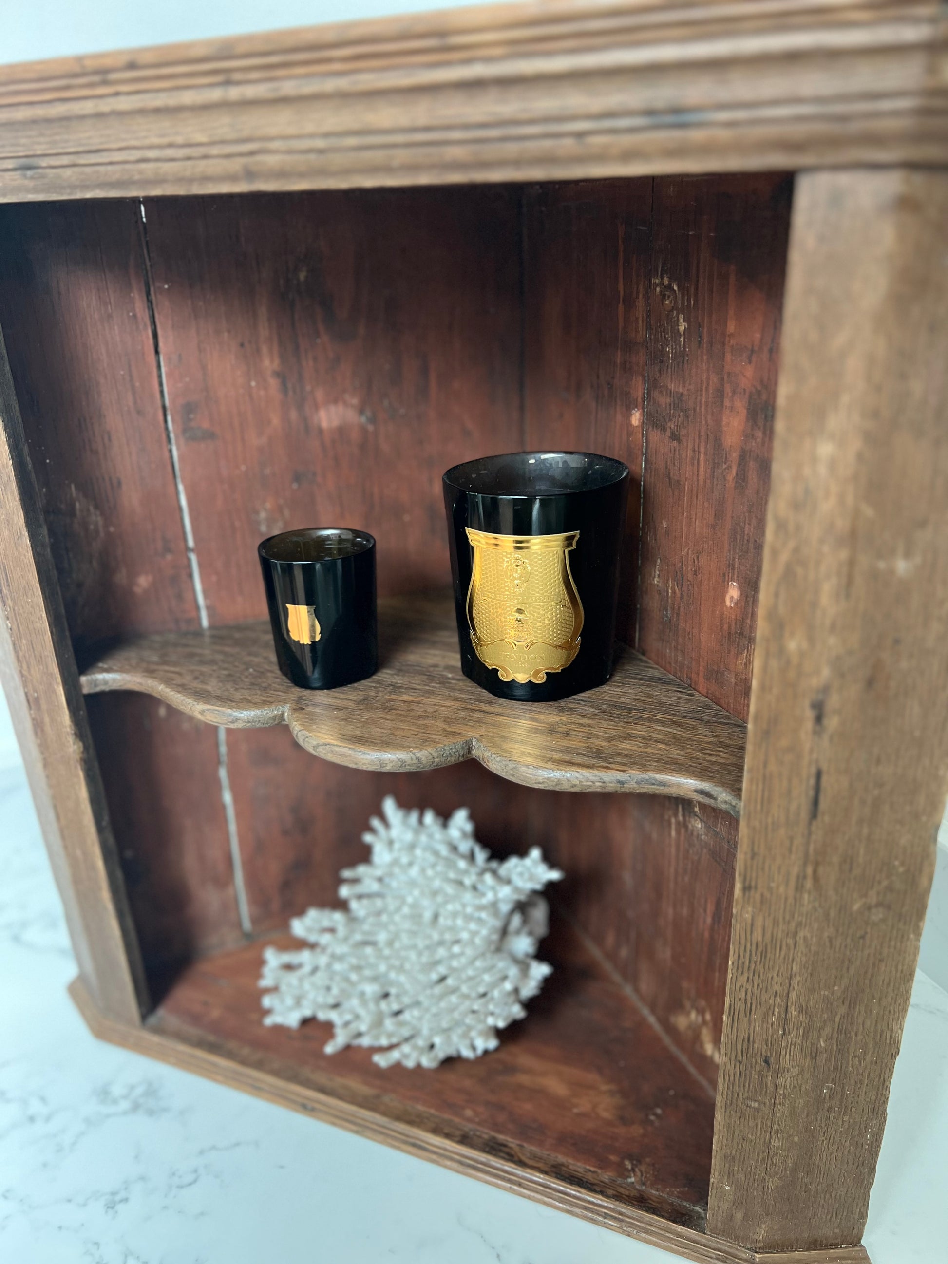 Antique Oak Corner Shelves