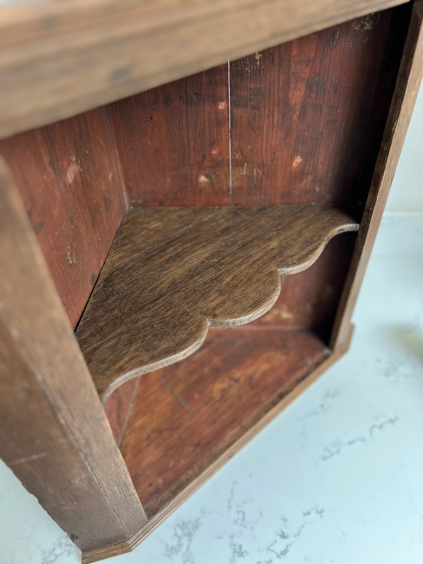 Antique Oak Corner Shelves