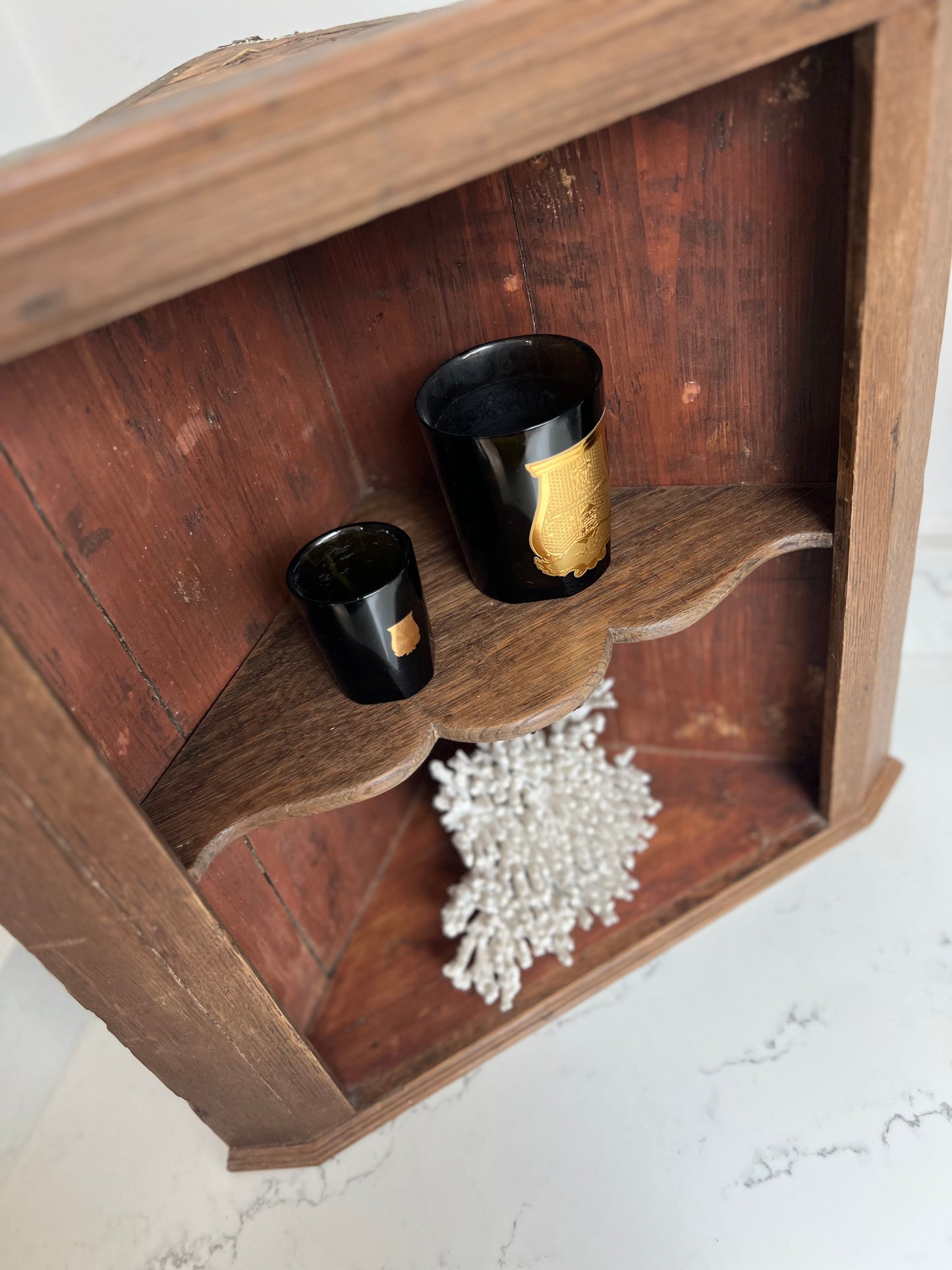 Antique Oak Corner Shelves