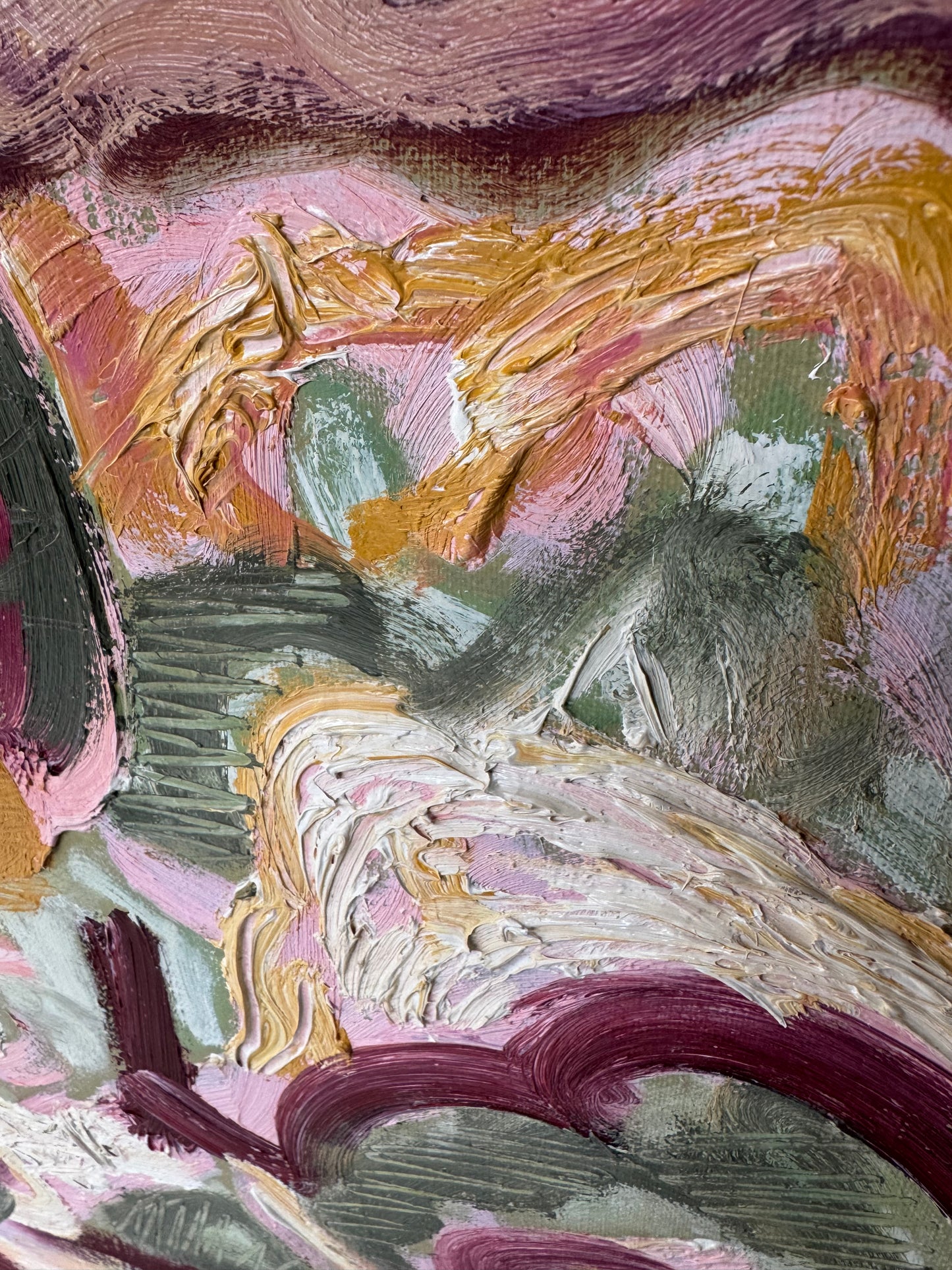 Mid Century Expressive Abstract By G Pelissier Oil On Canvas