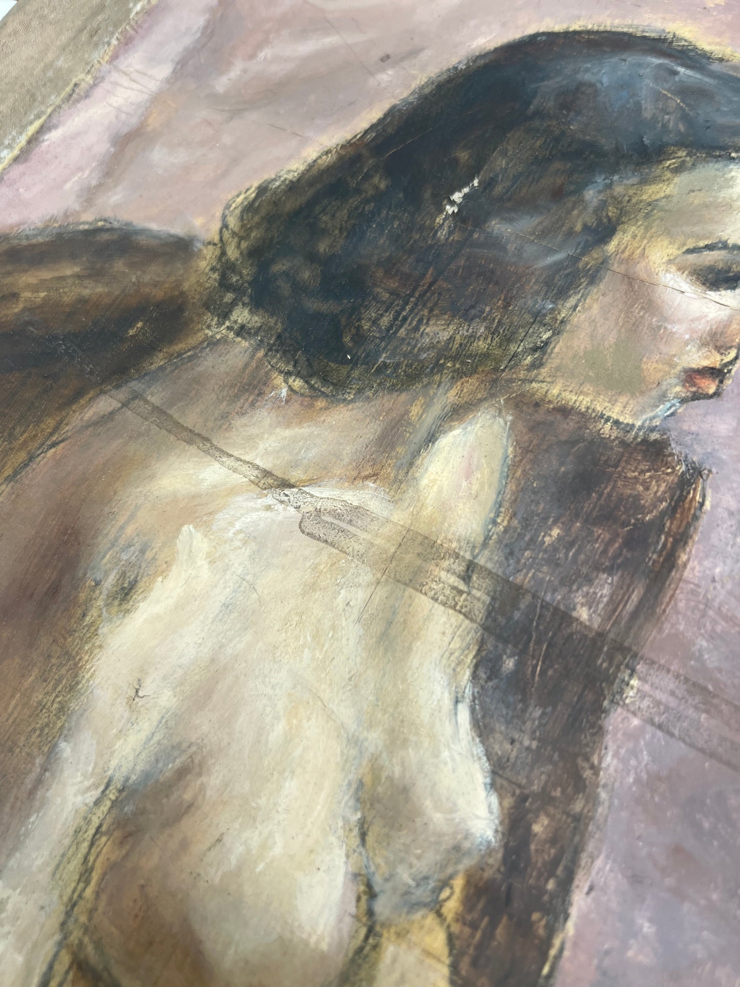 Mid Century Nude Oil On Canvas 4