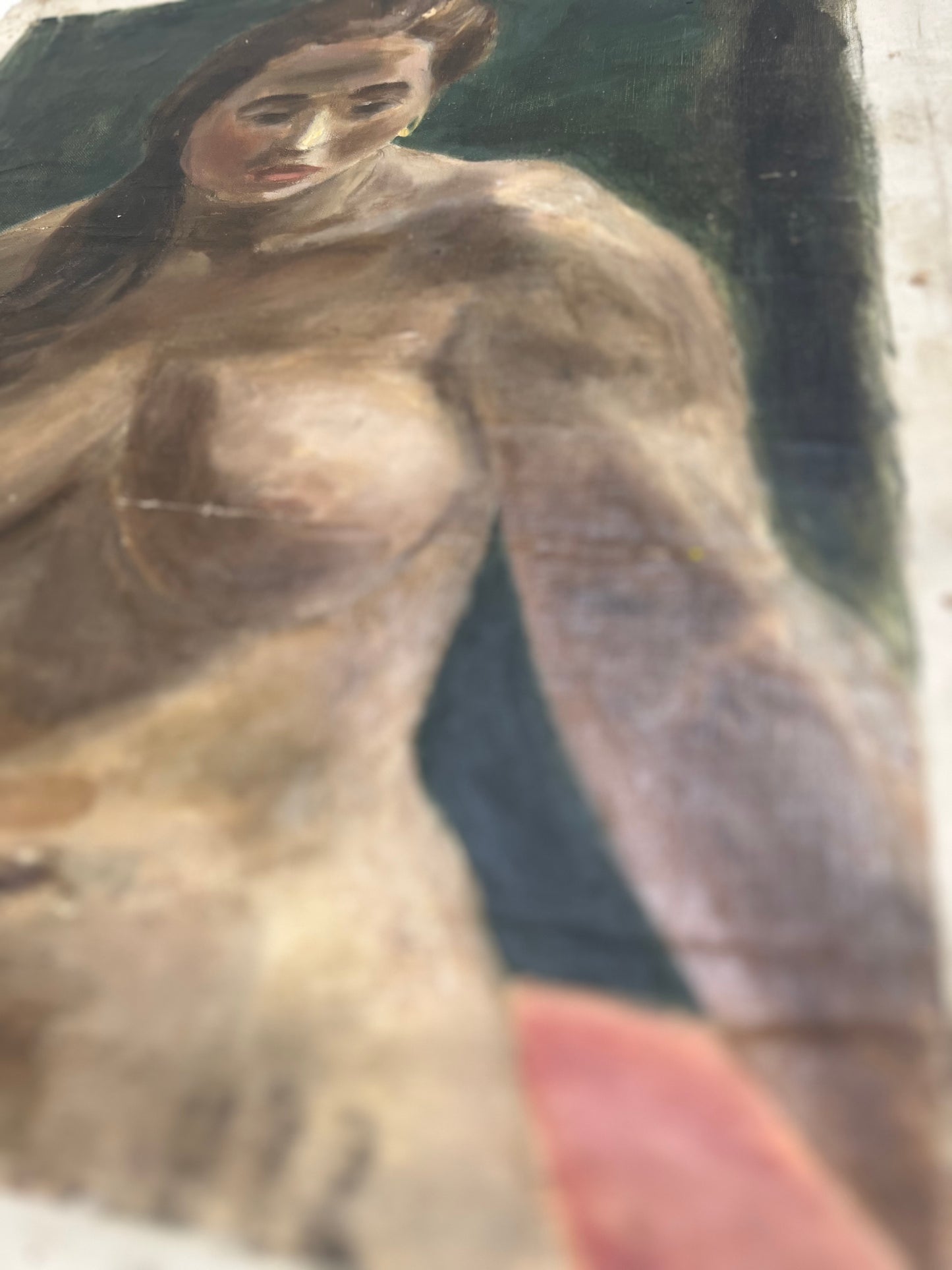 Mid Century Nude Oil On Canvas 7