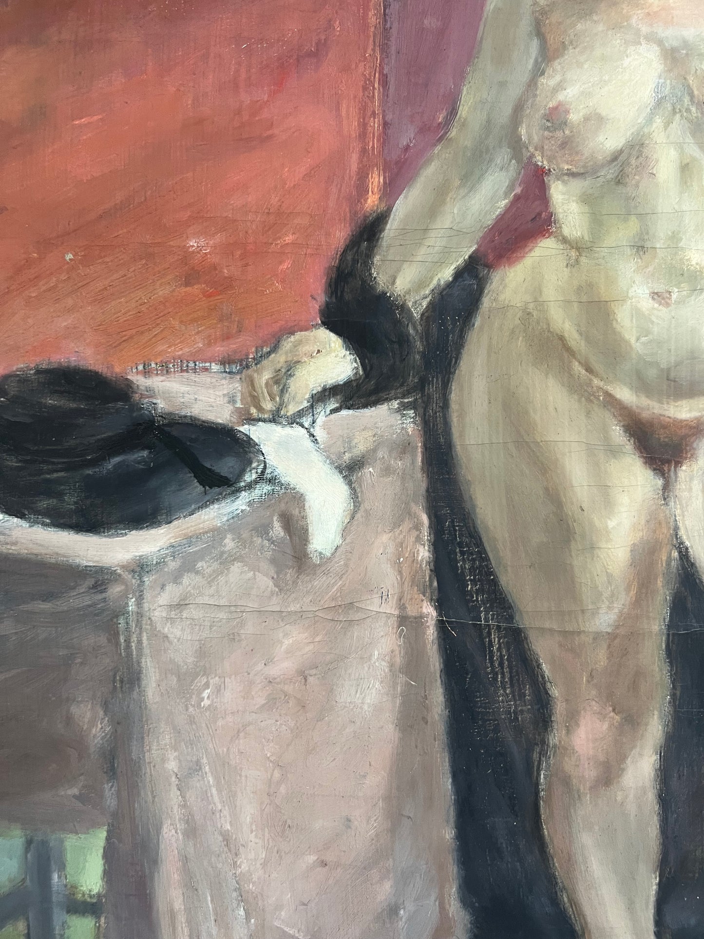 Mid Century Nude Oil On Canvas 11