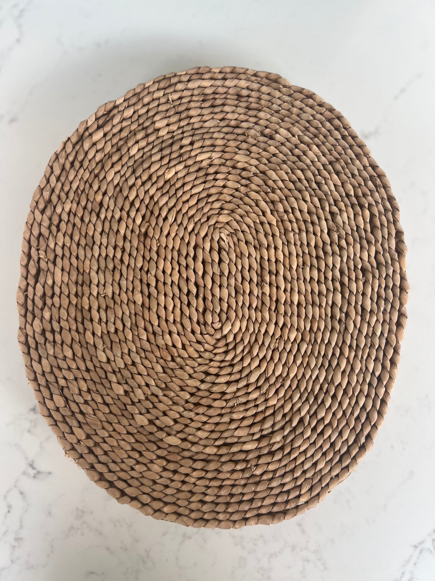 Set Of 5 Vintage Woven Oval Grass Placemats