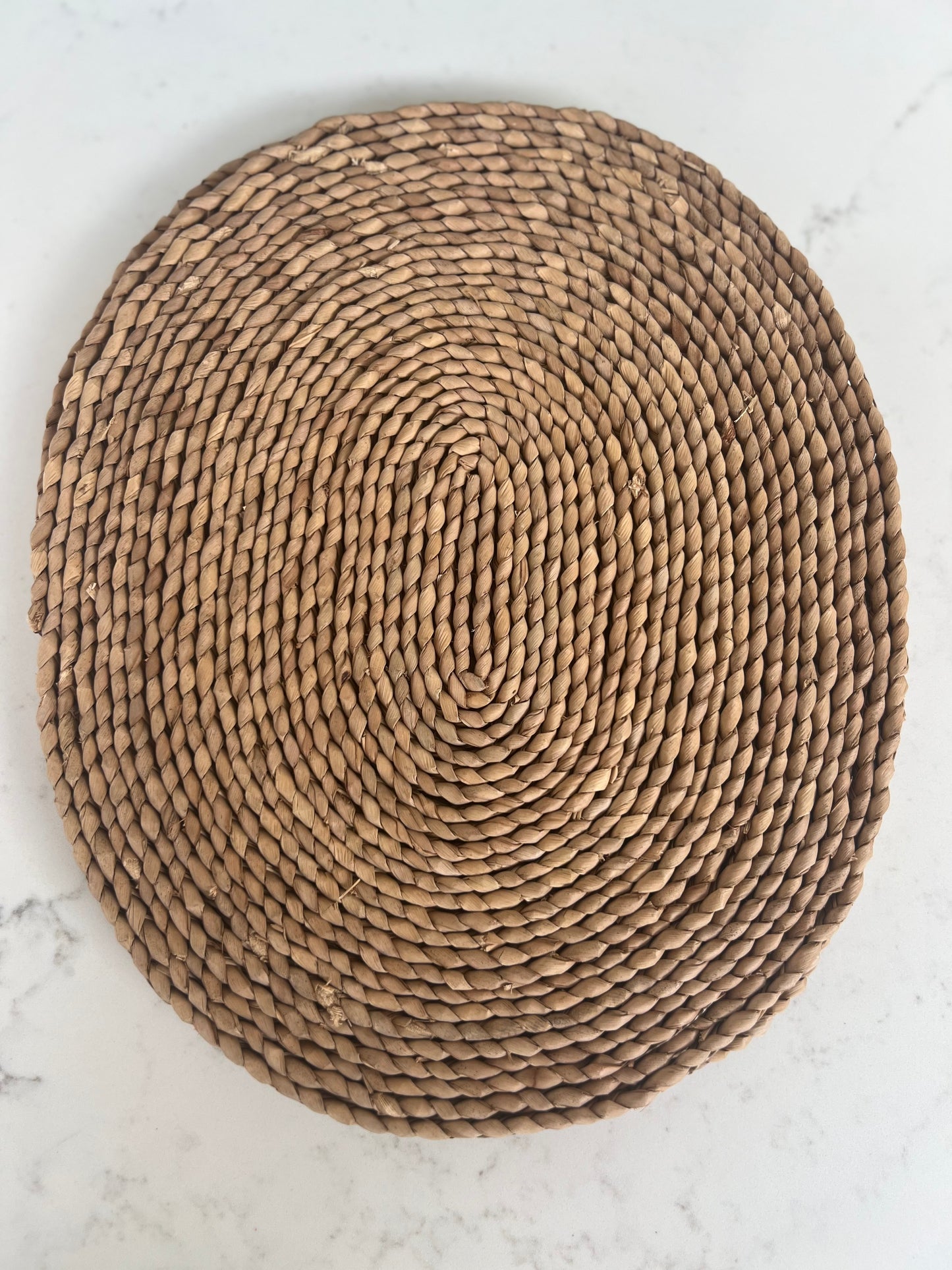 Set Of 5 Vintage Woven Oval Grass Placemats