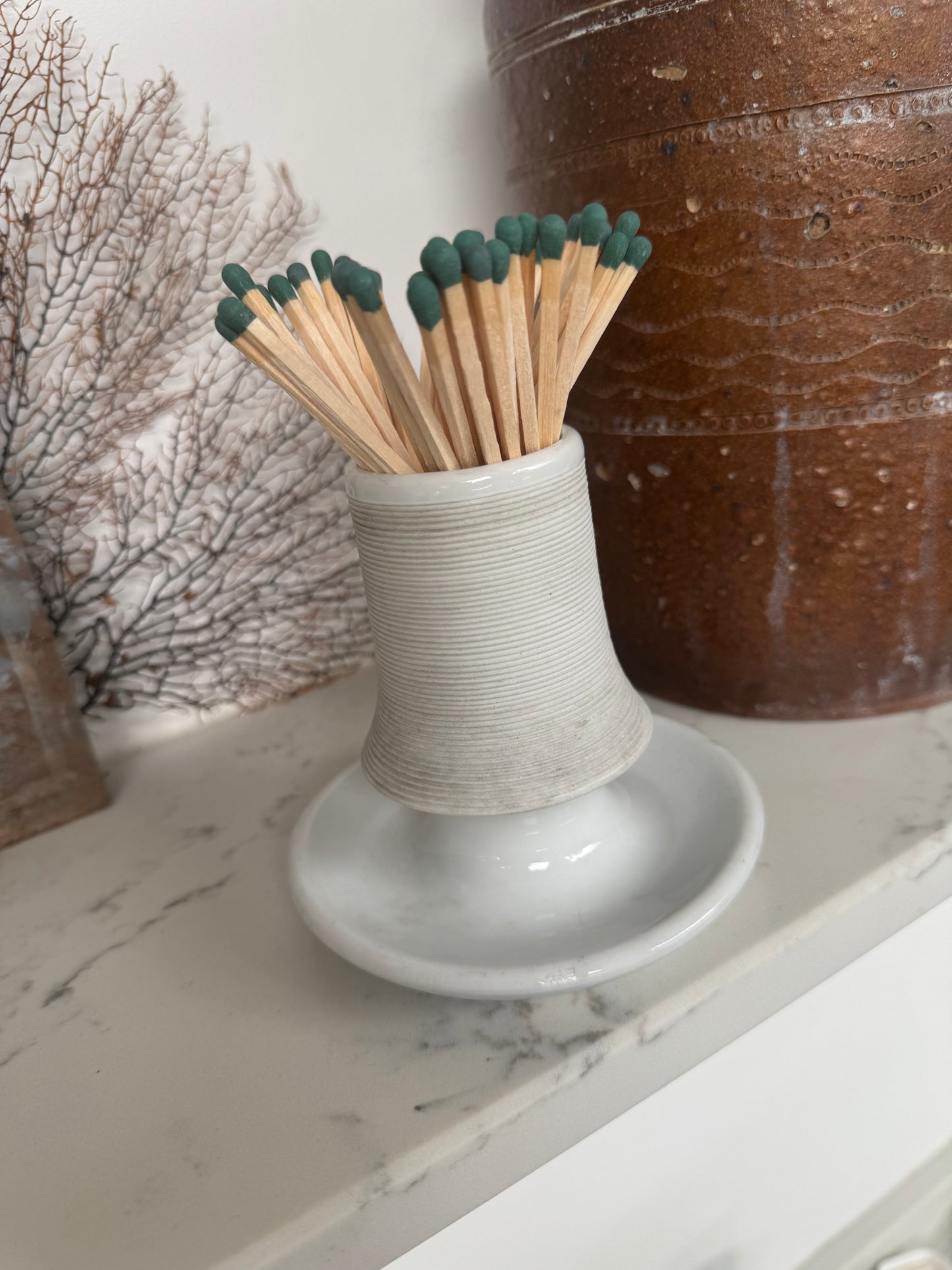 Antique French Match Pot