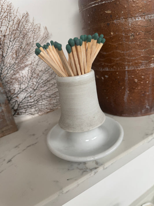 Antique French Match Pot