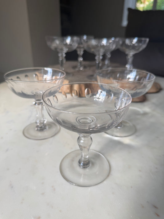 Set of 6 Vintage French Champagne Coupes