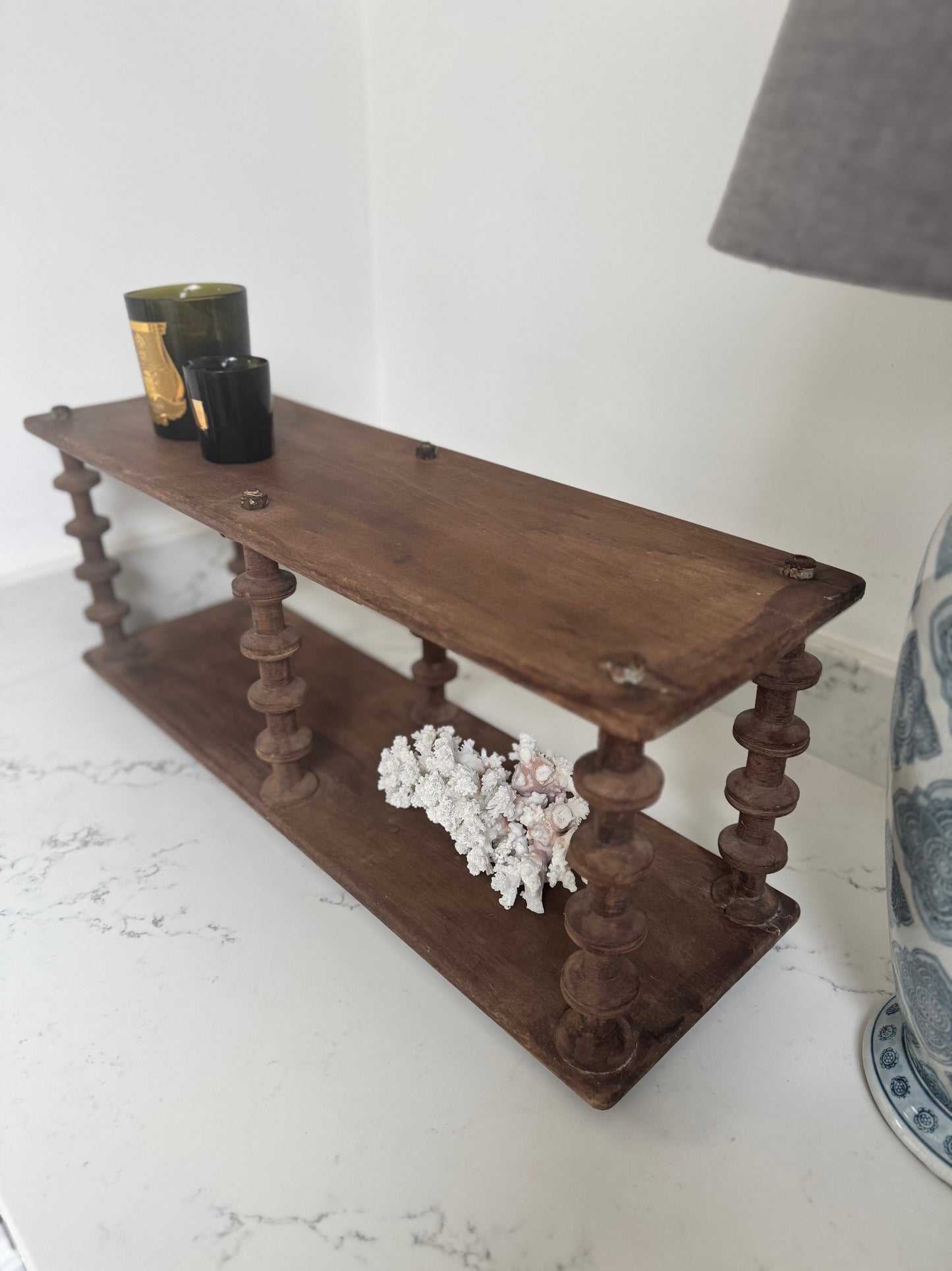 Vintage French Bobbin Spool Hanging Shelves