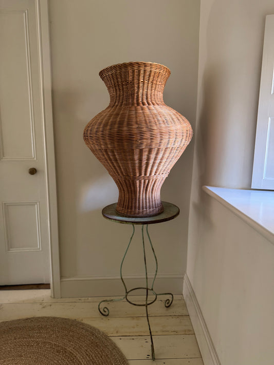 Very Large Vintage Rattan Vase