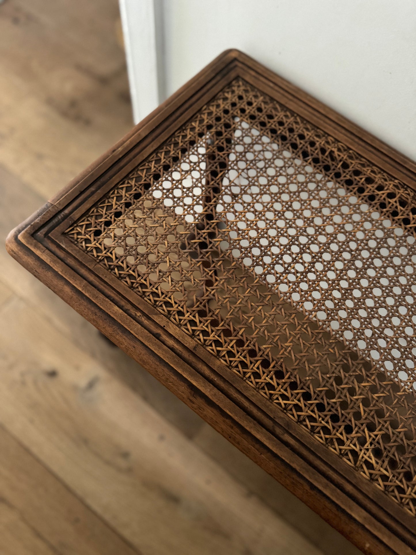 Antique French Caned Bench