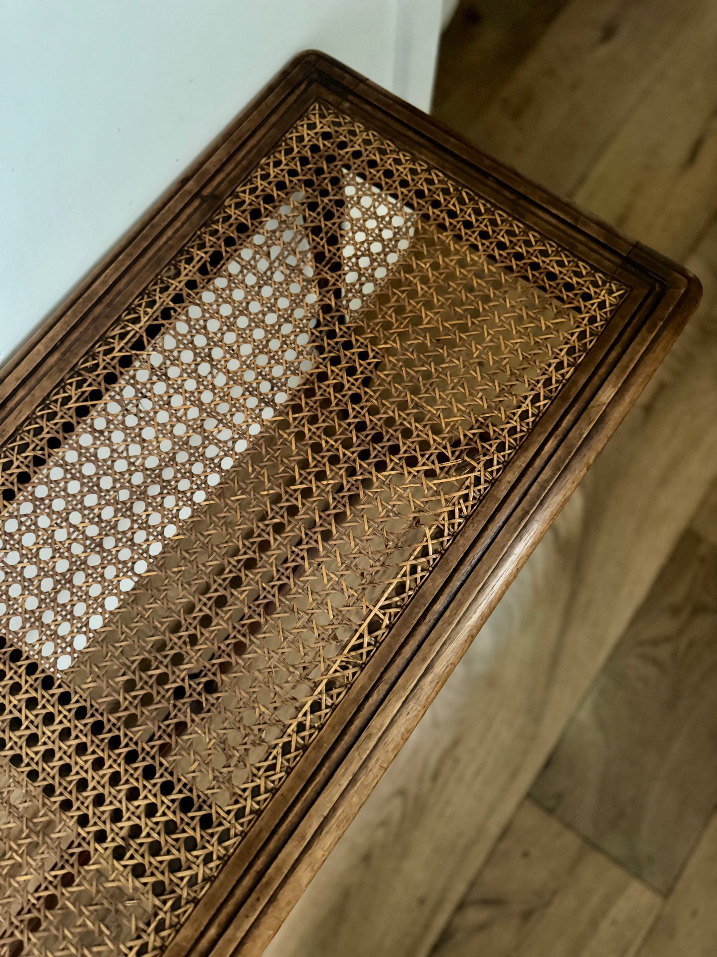 Antique French Caned Bench