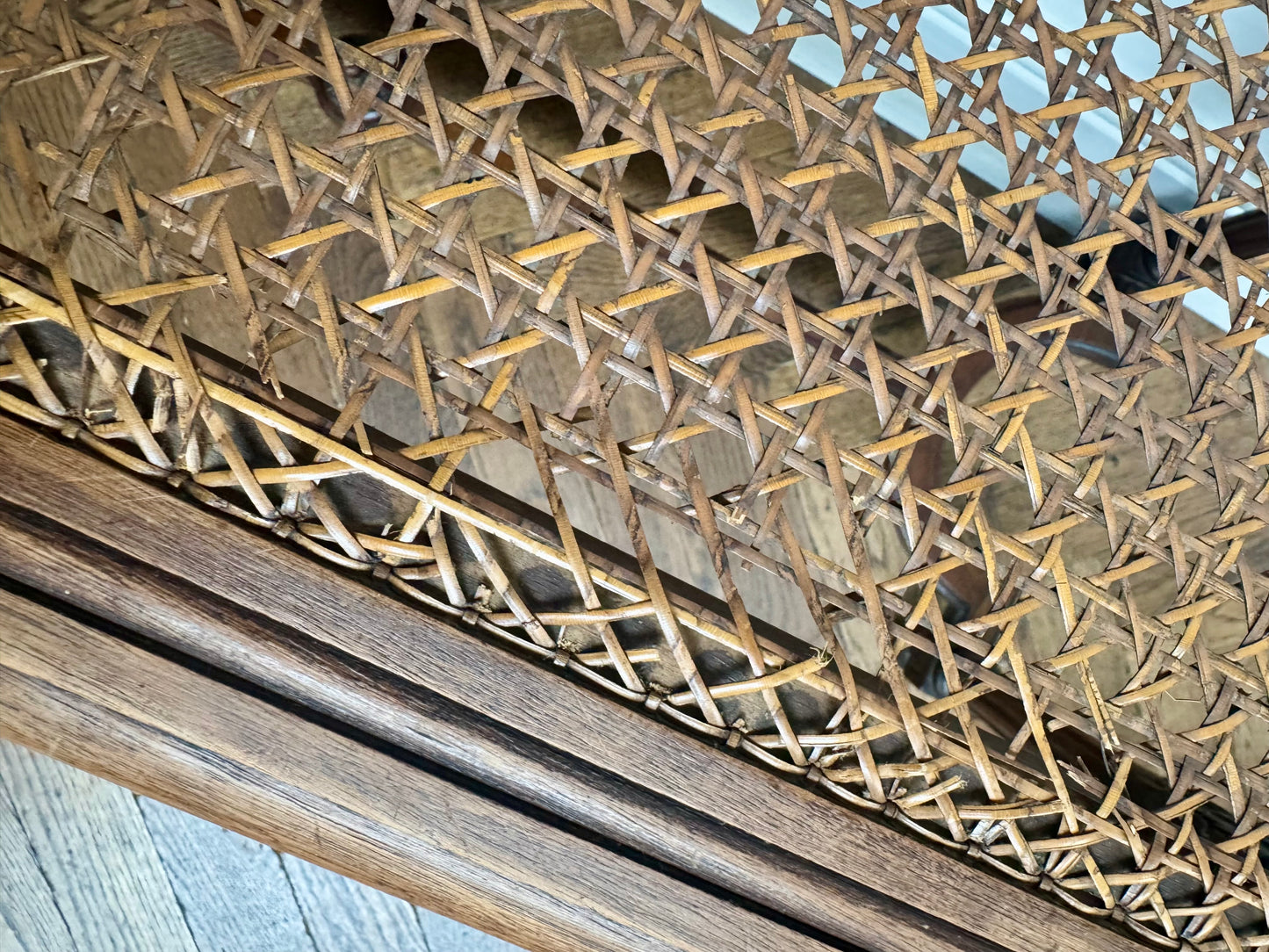 Antique French Caned Bench