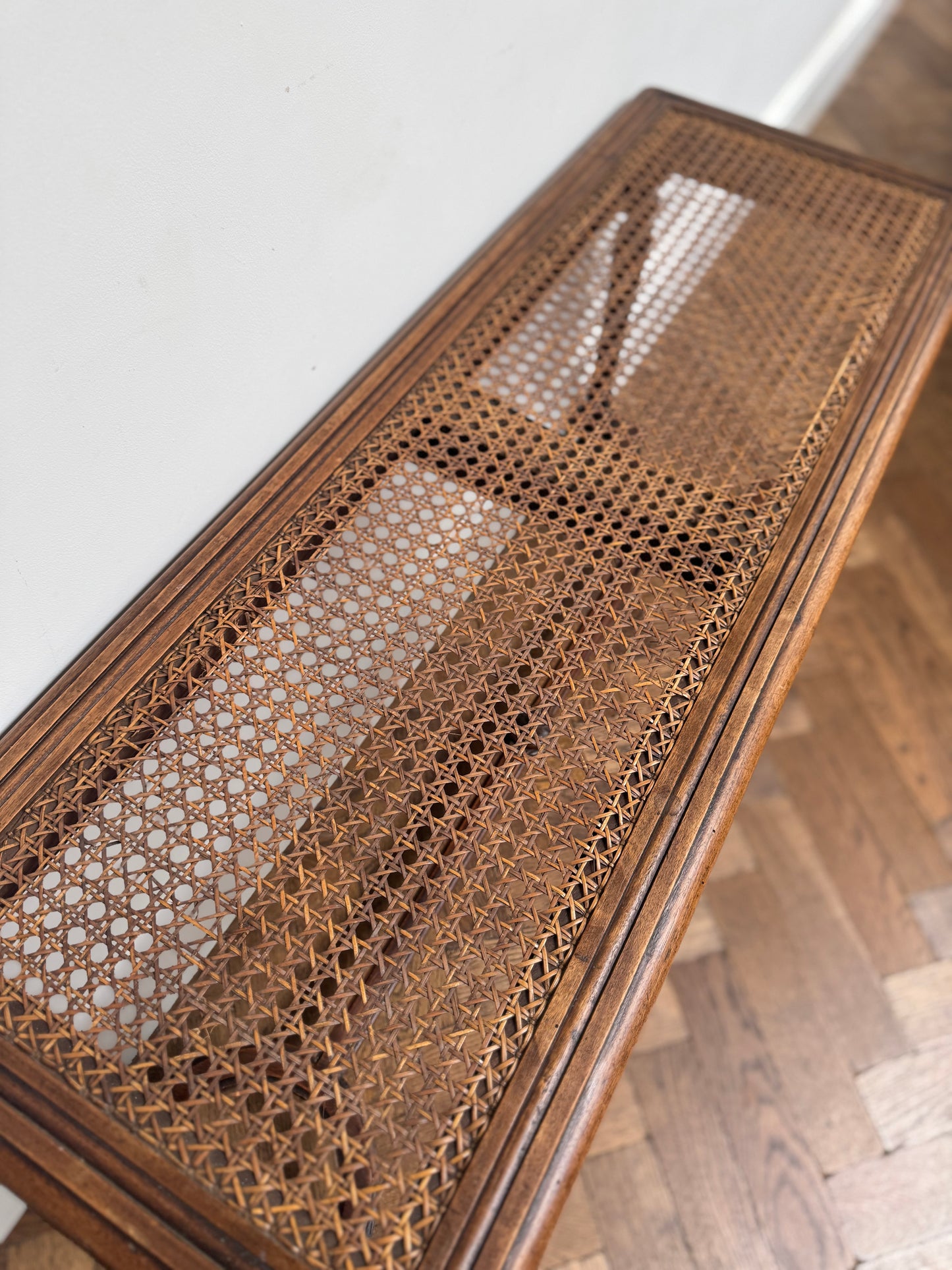 Antique French Caned Bench