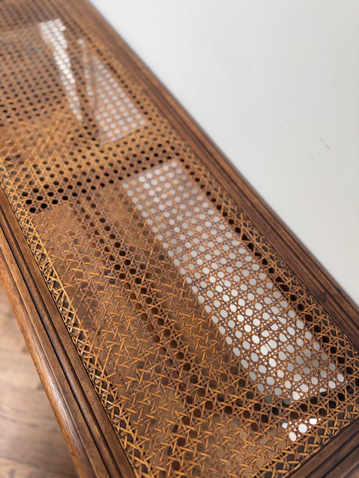 Antique French Caned Bench